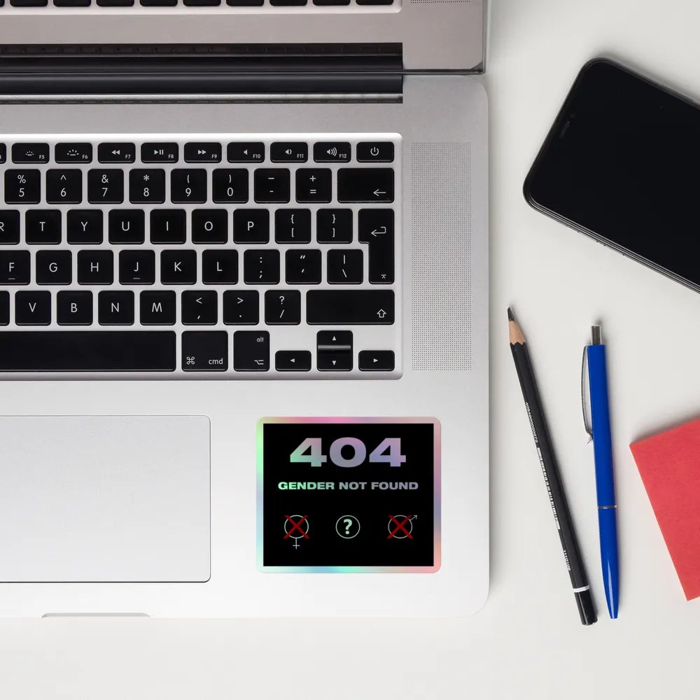 404 Gender Not Found Holo Sticker product image (10)