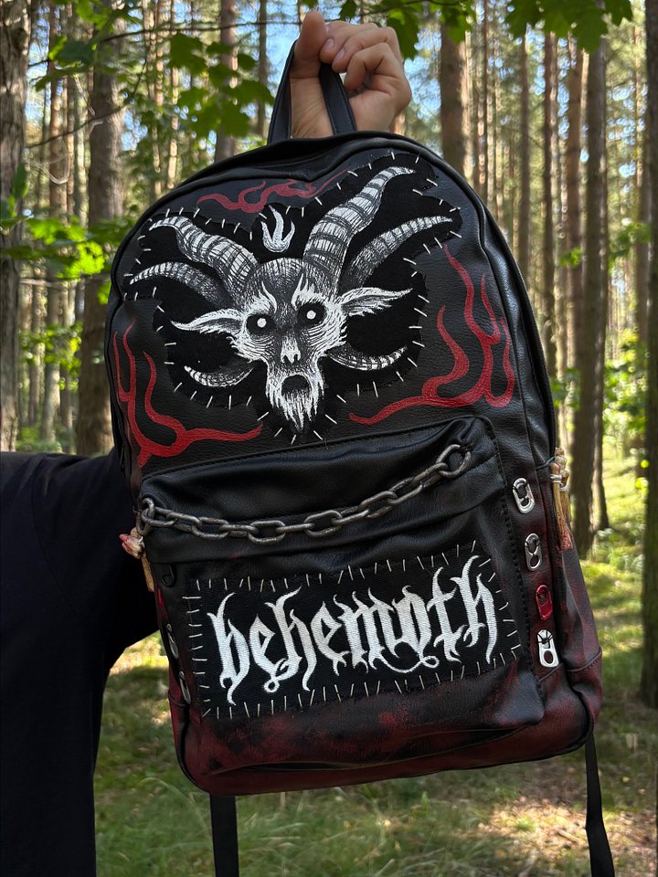 🐐 "The Great Heathen" — 1 of 1 Hand-Sculpted & Painted Behemoth Backpack product image (1)