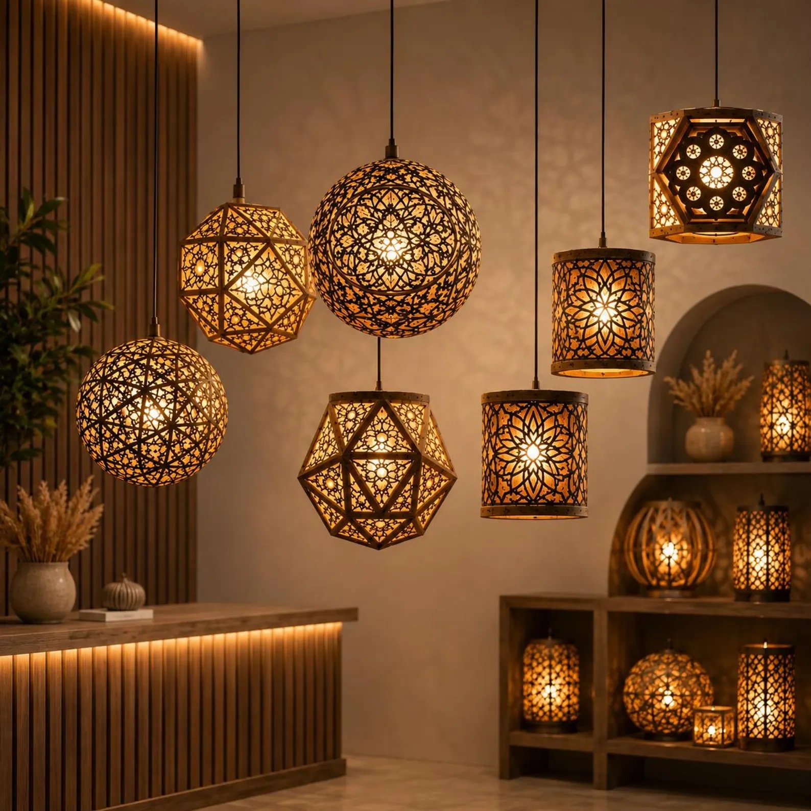 349+ Laser Cut Lamp & Lantern Bundle | Wooden Pendant Light SVG, DXF, CDR & AI Files product image (3)