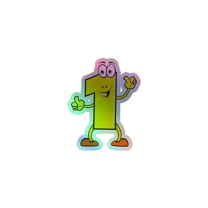 Number 1 Thumbs-Up Holographic Sticker product image (1)