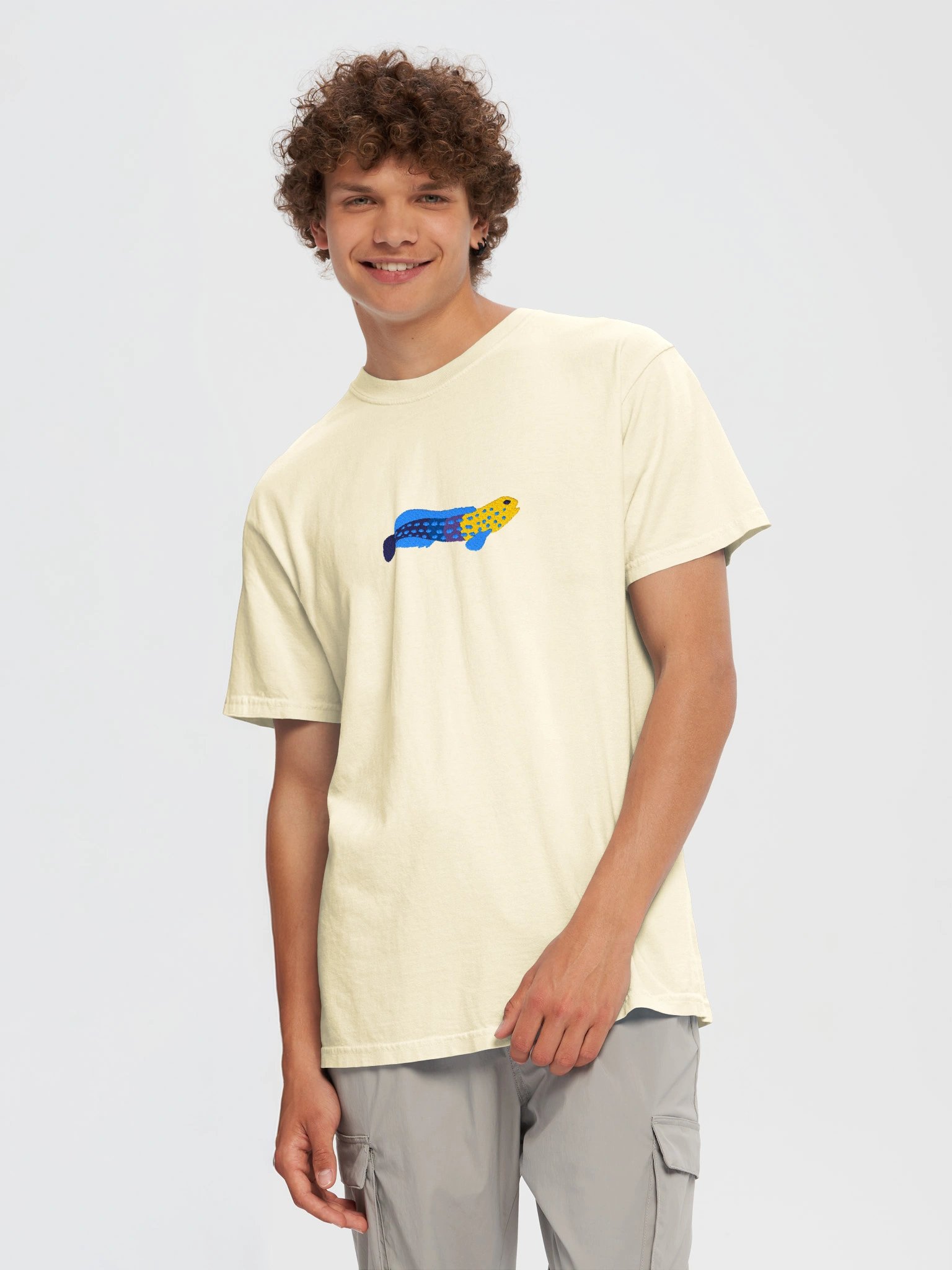 Blue Spotted Jawfish Embroidered Shirt | Reef Aquarium Fish Embroidery Tee | Saltwater Marine Fish Apparel product image (6)