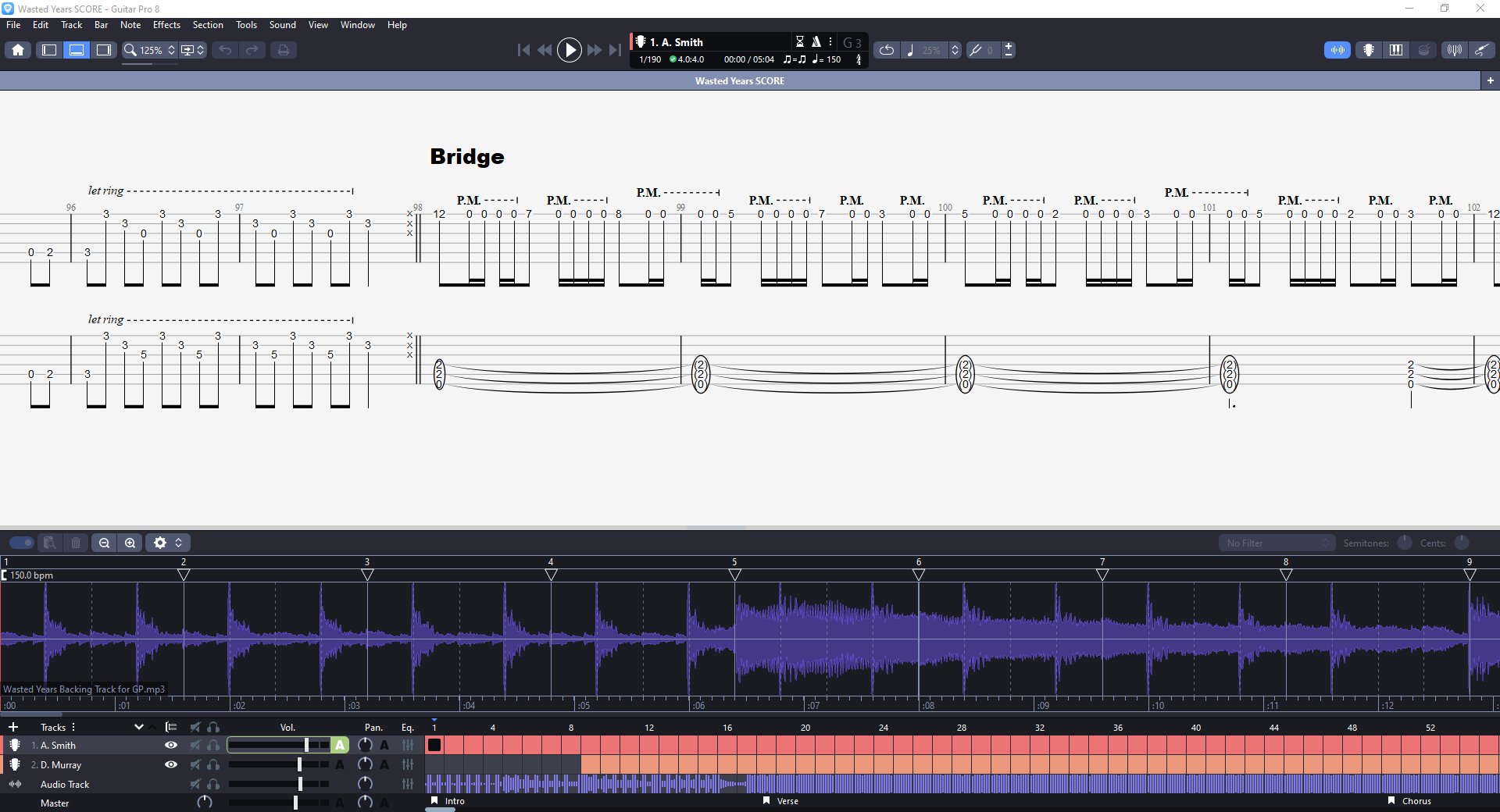 Wasted Years PDF TAB + Backing Track MP3 product image (3)