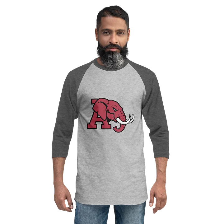 Stylized Elephant A-Head ¾ Sleeve Raglan Tee product image (8)