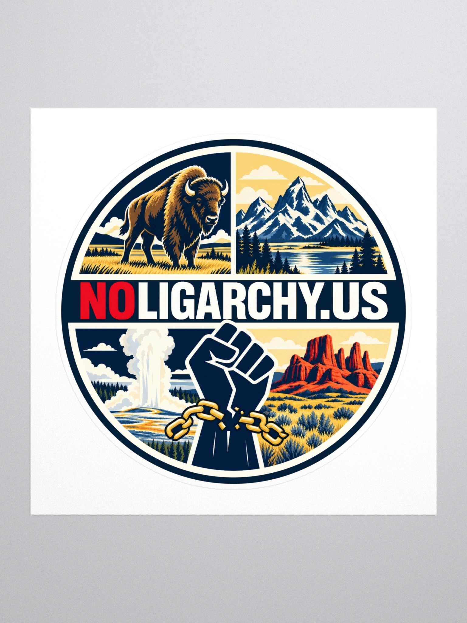 Wyoming NOLIGARCHY.US sticker product image (1)