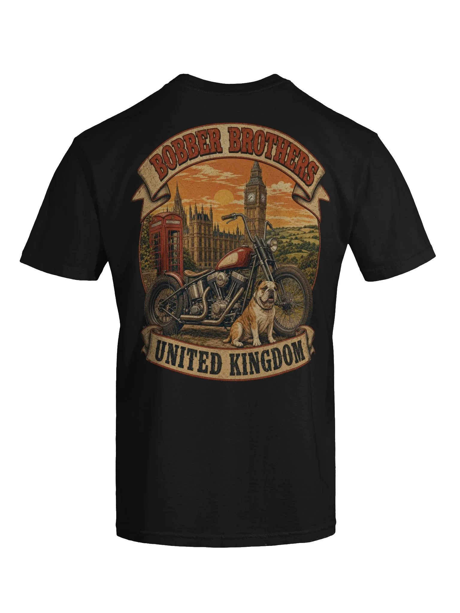 United Kingdom motorcycle t-shirt design by Bobber Brothers