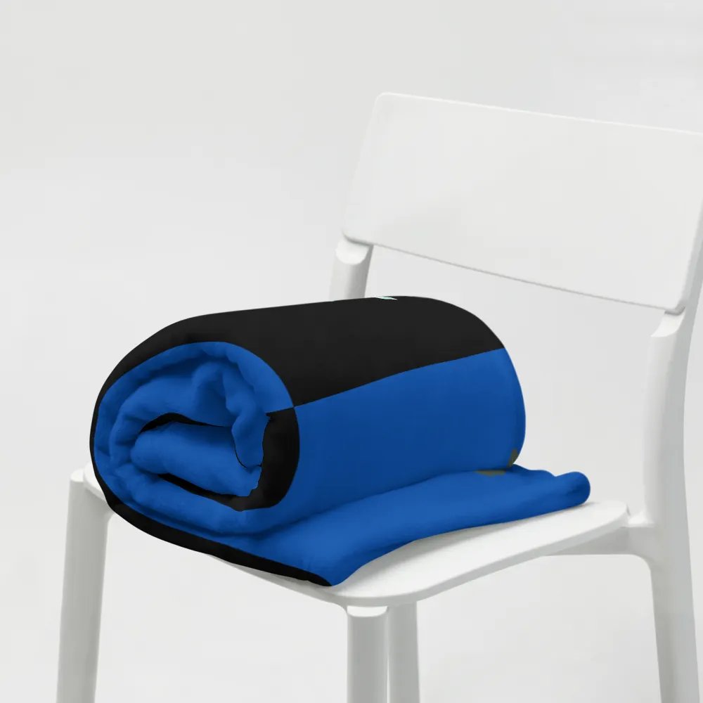 Flower on Black and Blue Pattern Throw Blanket | Floral Pattern Blanket product image (8)