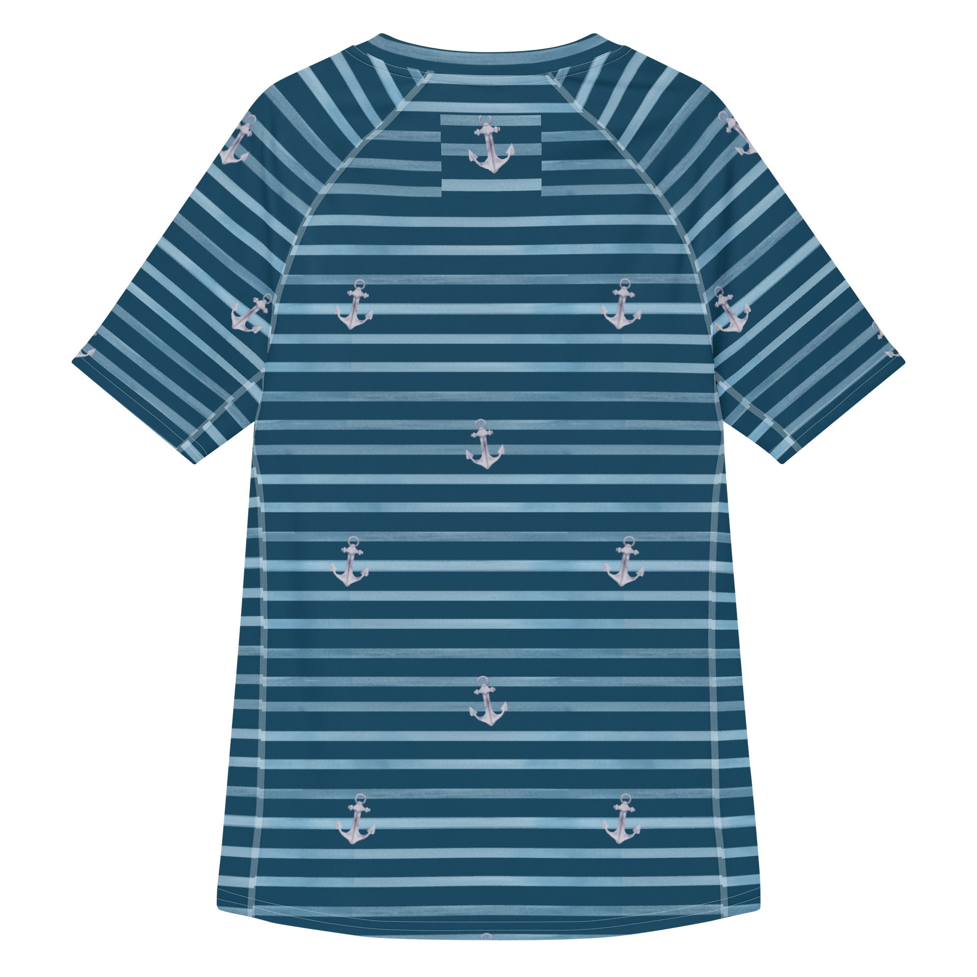 Nautical Men's Rash Guard in Maritime Stripes Pattern product image (2)