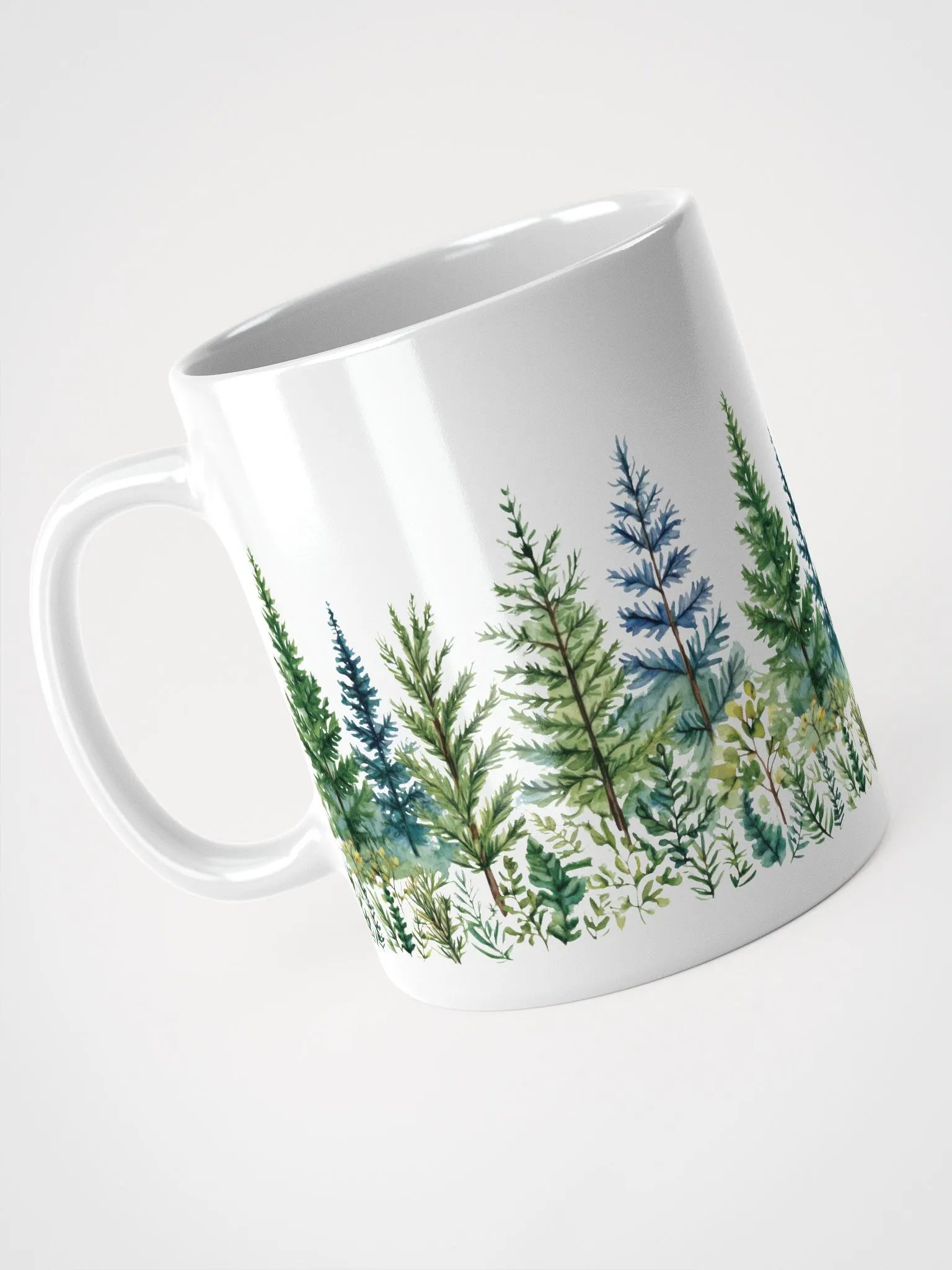 Enchanted Green Forest White Glossy Mug product image (4)