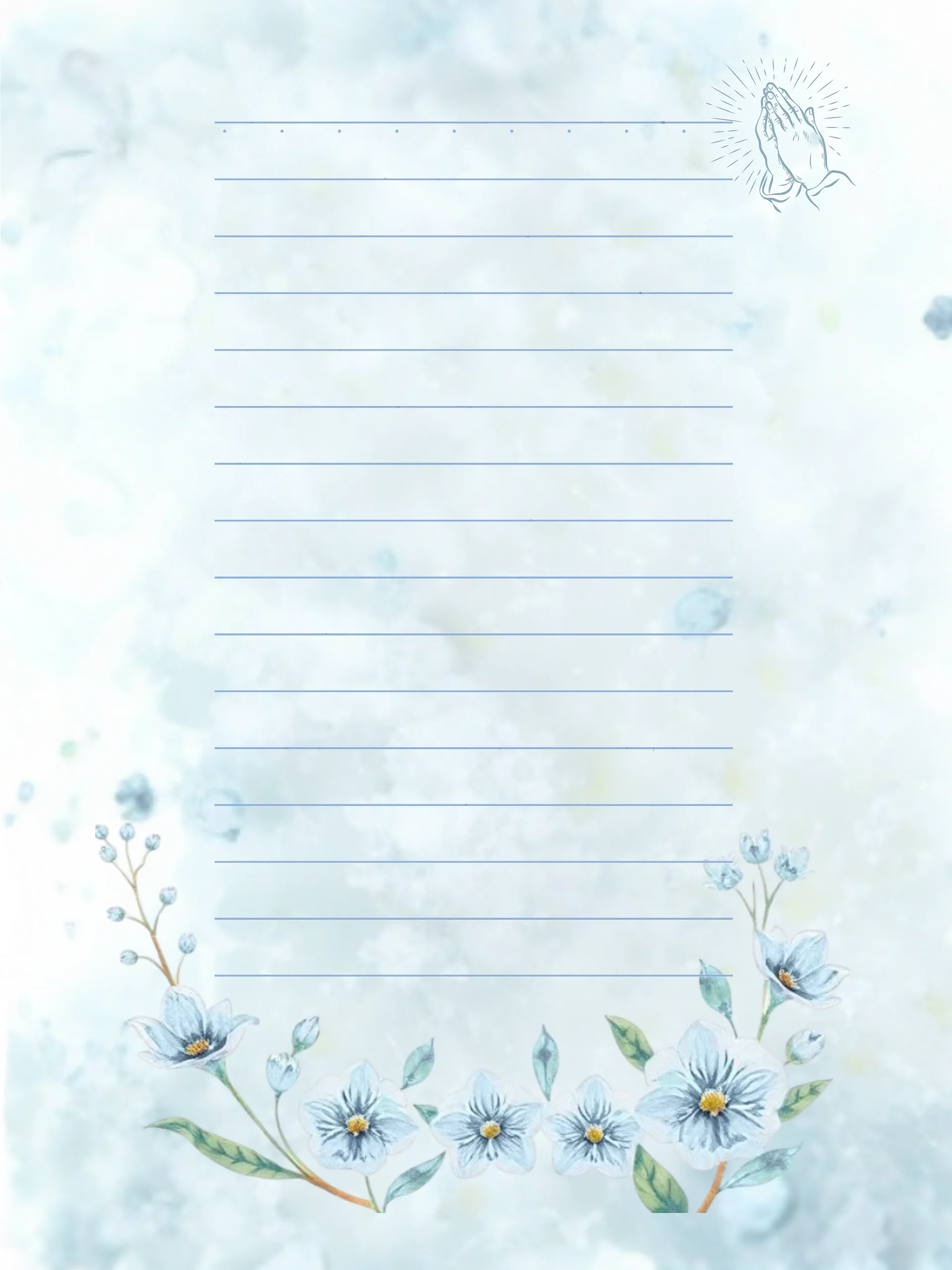 Blue Floral Christian Stationery Set (7 Designs) product image (6)