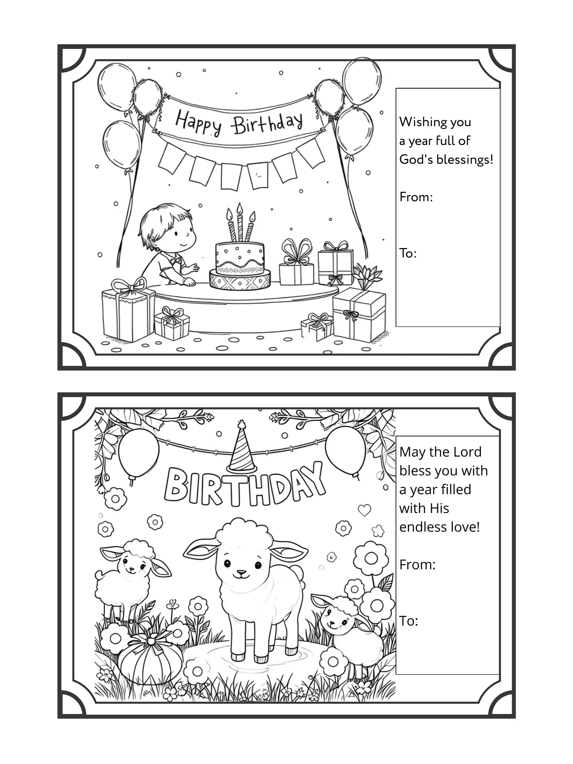 Bible Verse Birthday Animal Coloring Book product image (7)