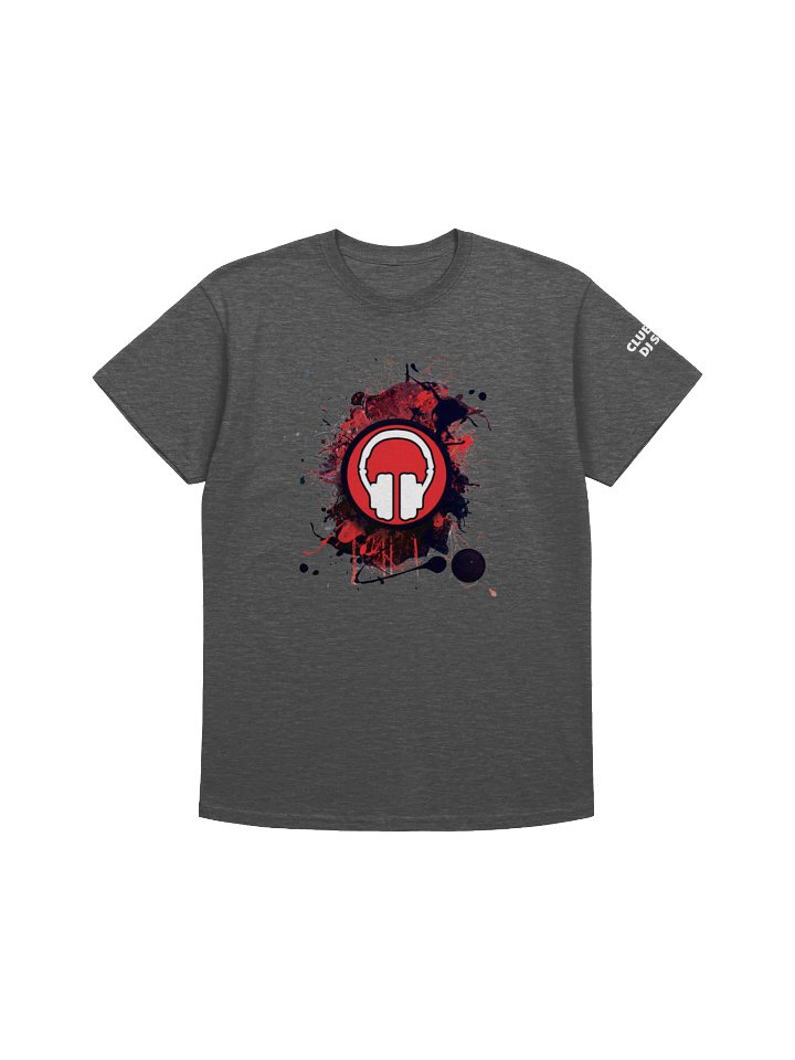 Paint Splat Headphones Large Front Print, With Tribe Back Print T-Shirt product image (1)