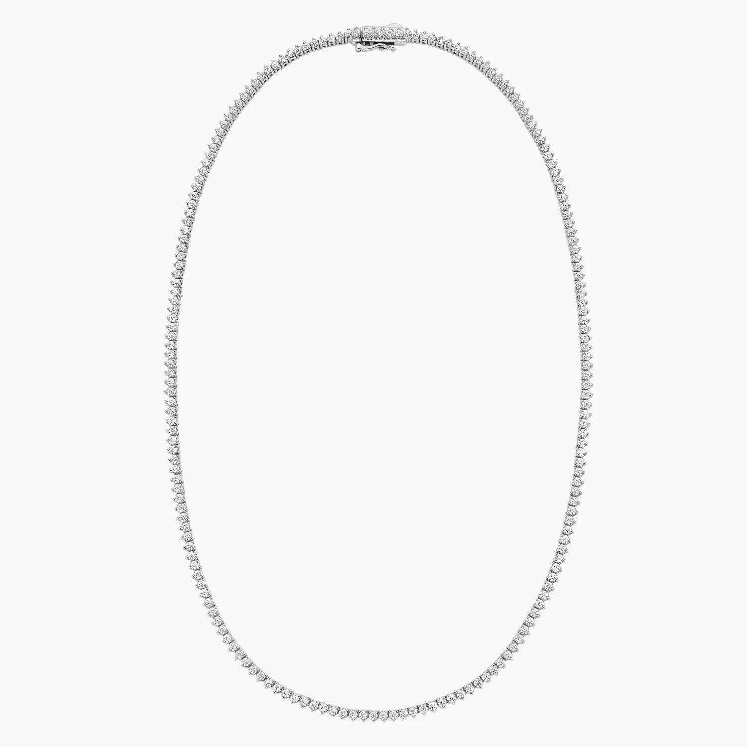 16 in. Perfect Three-Prong Diamond Tennis Necklace in 925 Sterling Silver product image (4)