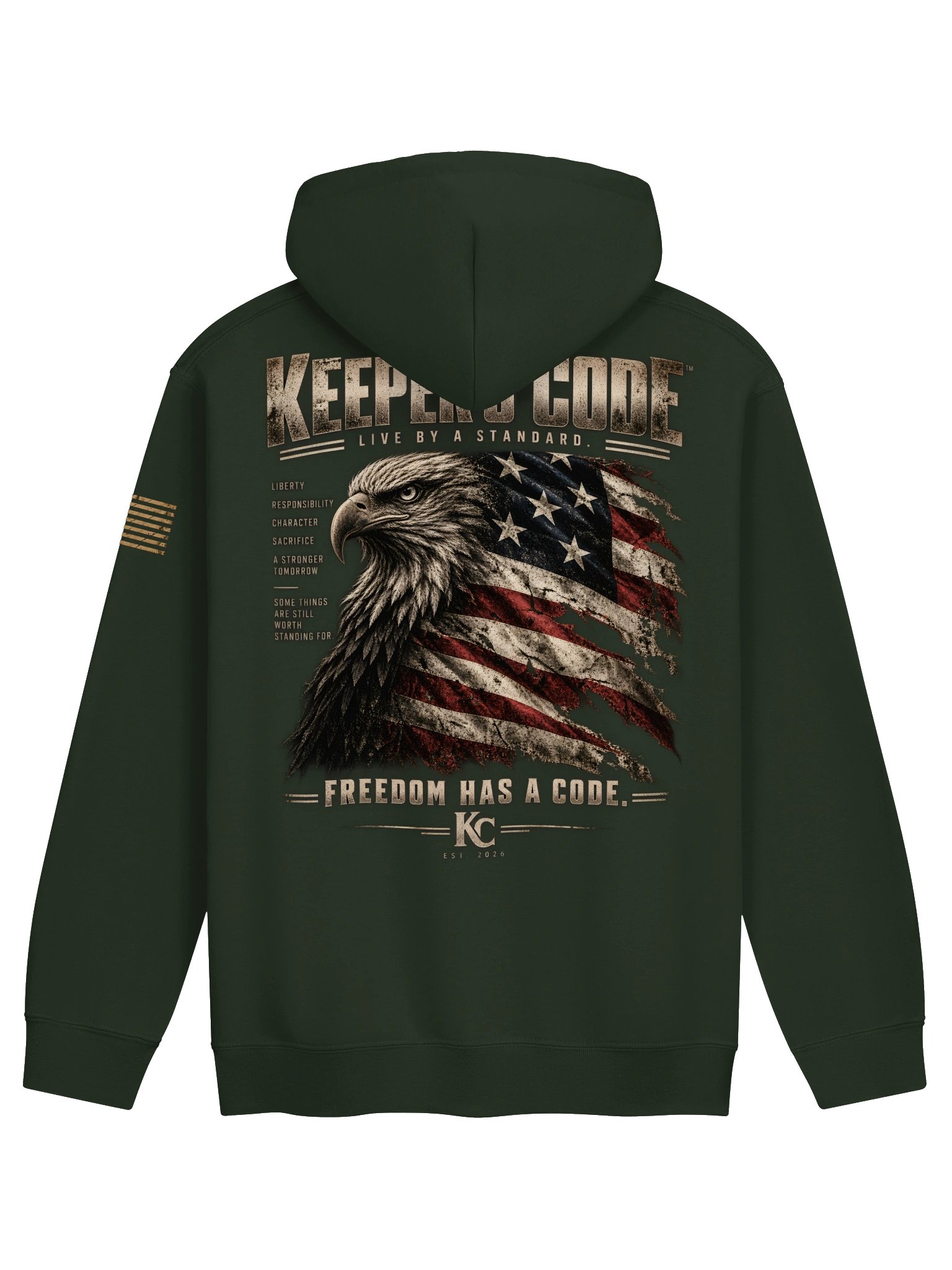 Keeper’s Code™ Women's Freedom Has a Code Eagle Patriotic Hoodie product image (4)
