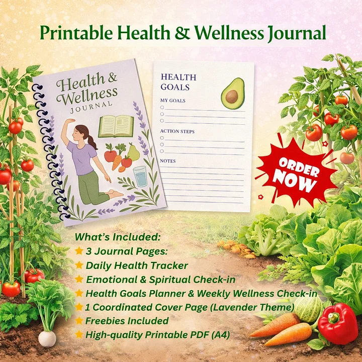Printable Health & Wellness Journal | PDF Digital Download + Freebies product image (2)