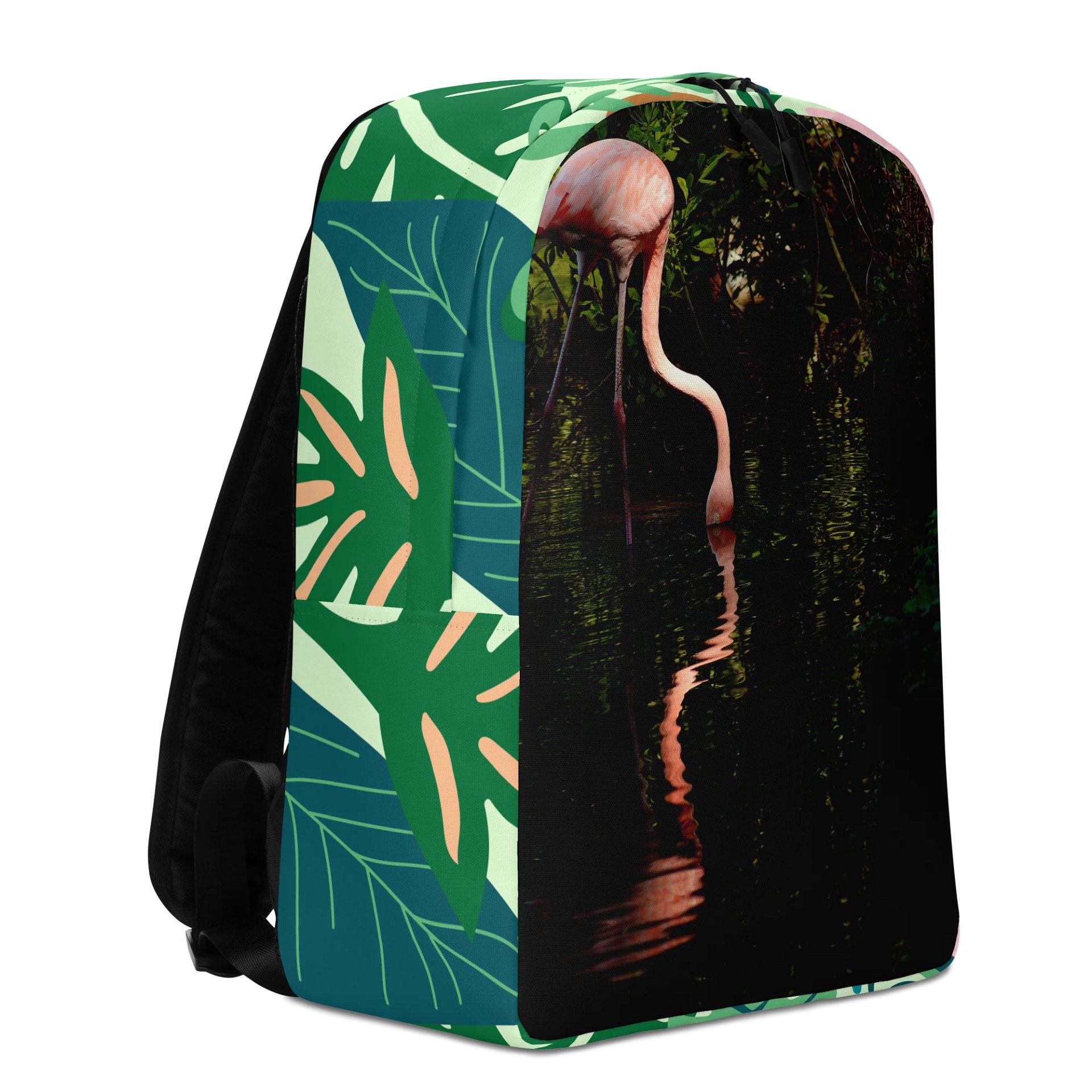 Design-backpack - Flamingo waterreflection (Green Design) product image (5)