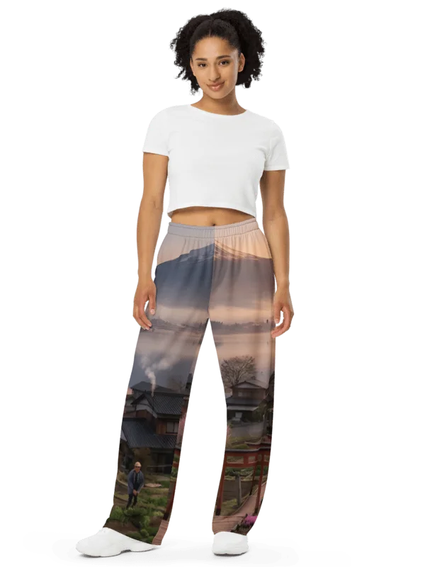 Mount Fuji Unisex Wide-Leg Pants | Graphic Lounge & Streetwear product image (6)