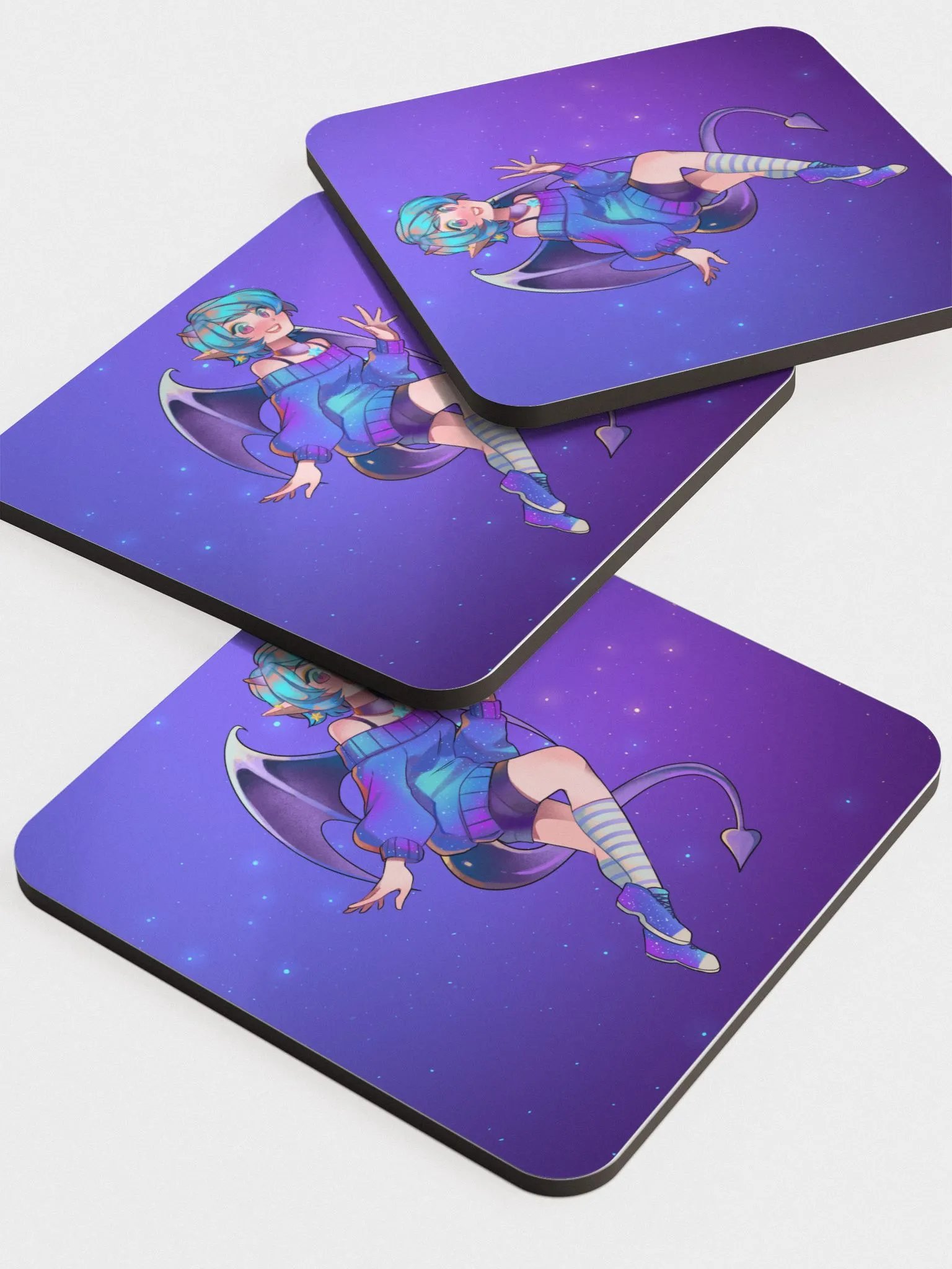 Pinipy The Demon Glossed Cork Coaster product image (5)