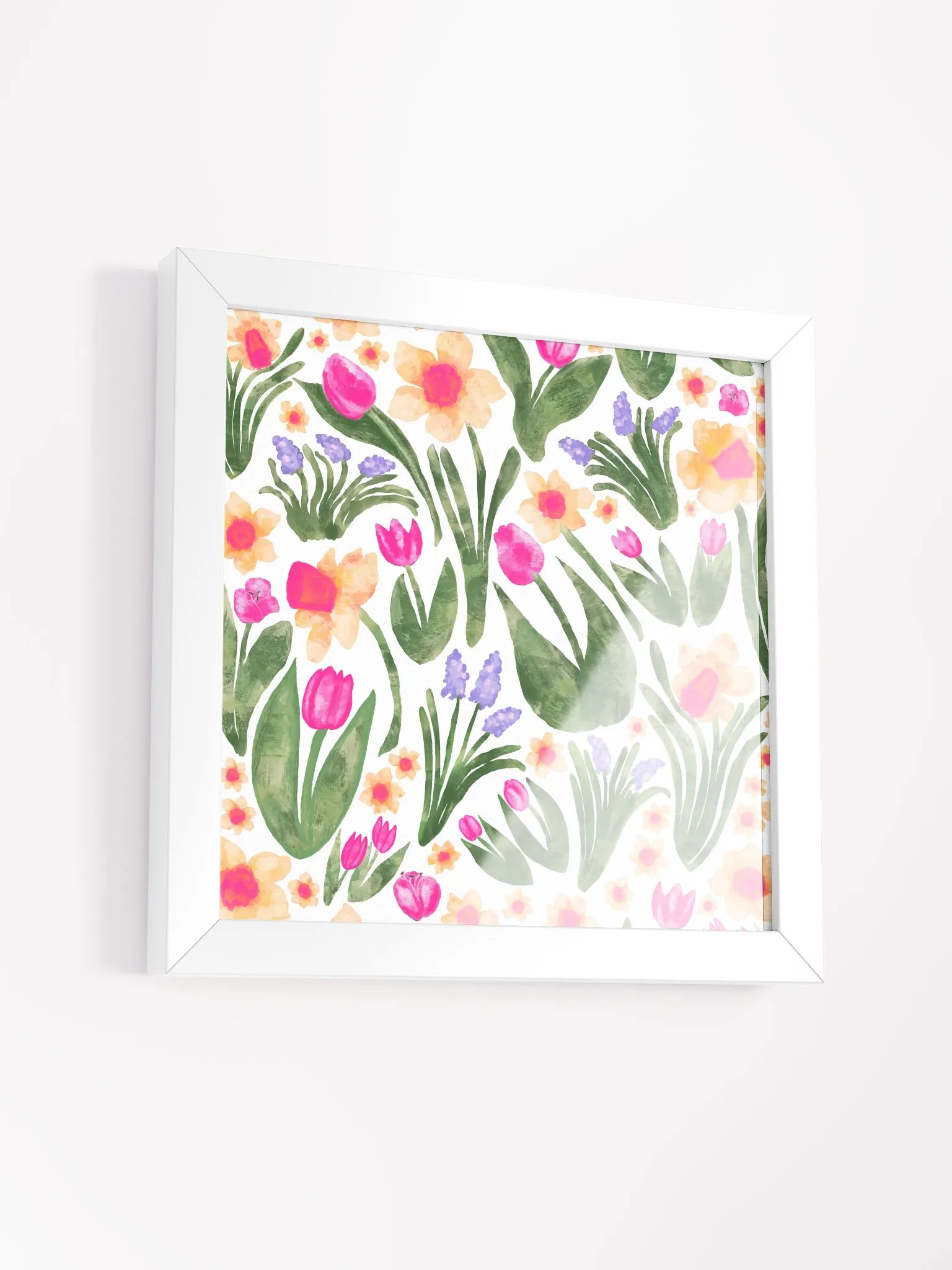 Spring Garden, Full Color on White | Square Print | by Monique Faella Designs™ | Framed Coastal Wall Art | Museum-Quality Print product image (41)