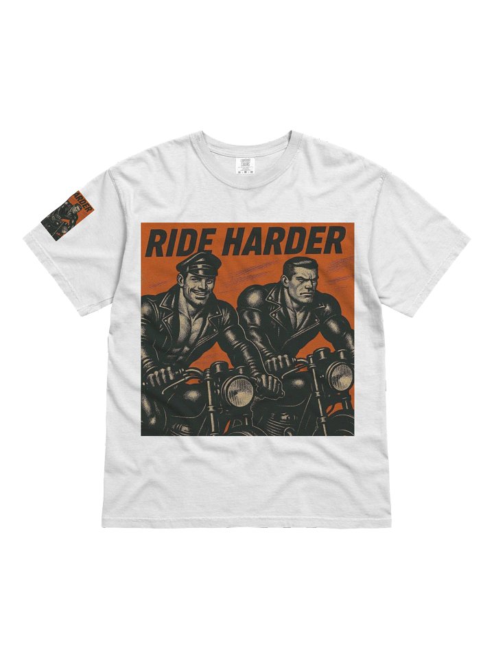 Limited Edition: Gay Leather Bikers Ride Harder Tom of Finland Tribute Berlin German Pride Graphic Design T-Shirt product image (81)