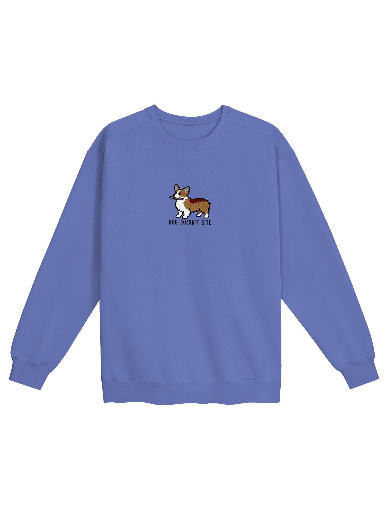 Dog Doesn't Bite Funny Chibi-Style Embroidered Premium Sweatshirt for Pembroke Welsh Corgi(Tan) Owners product image (9)
