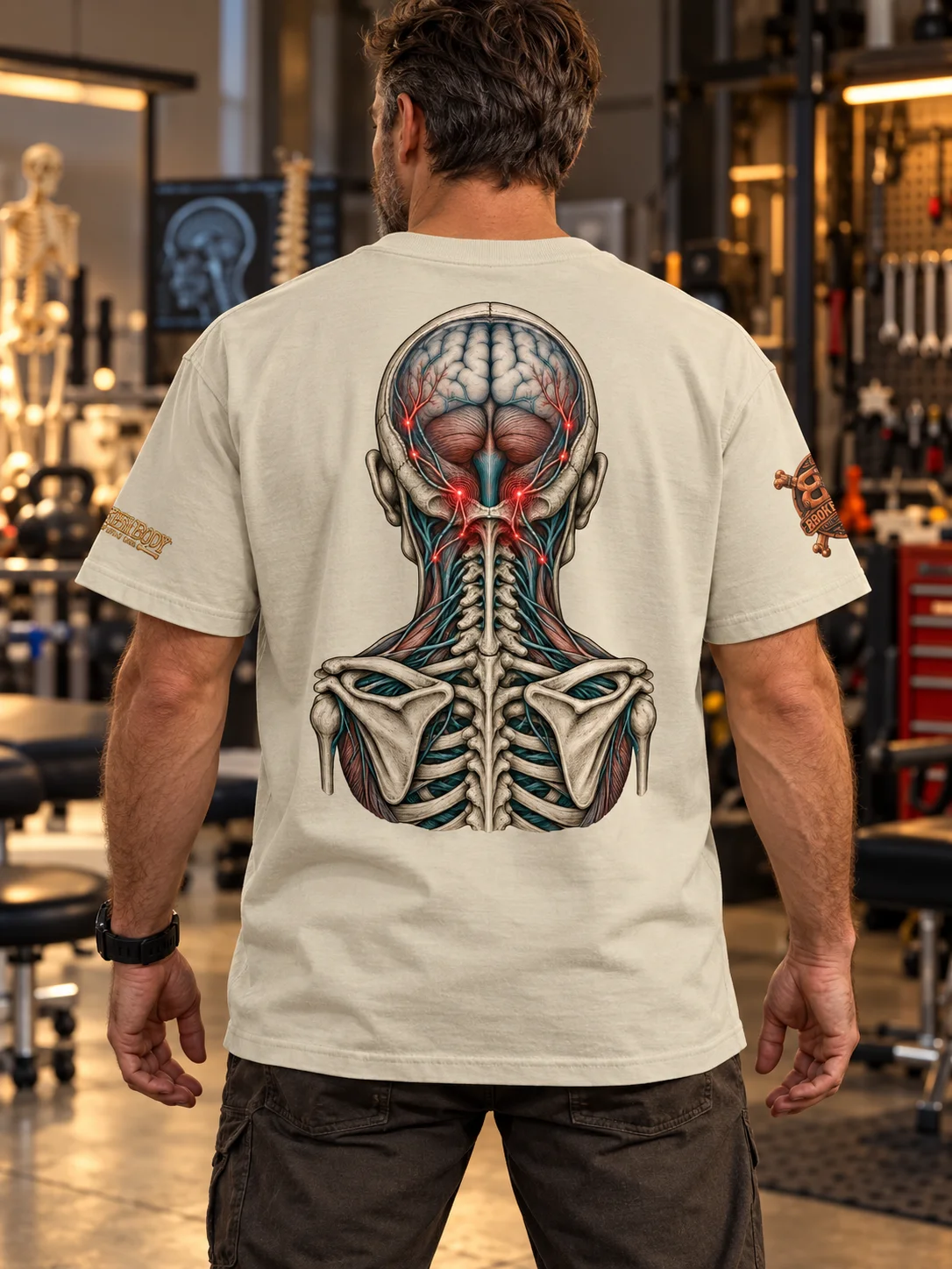 Brain Pain Shirt — Anatomical Brain Front & Back Tee | Rebuild Shop product image (2)
