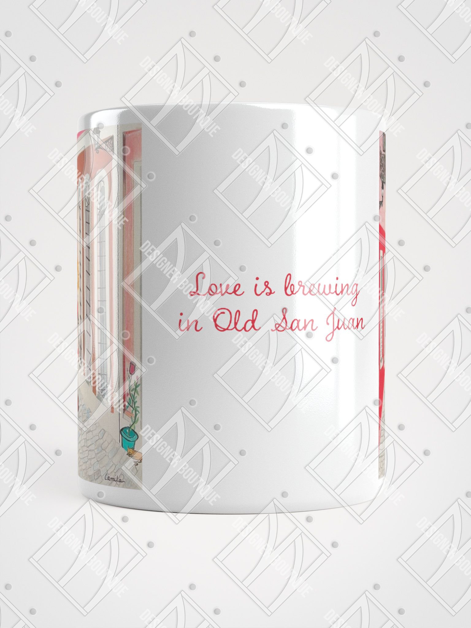 NN Designer Boutique x Camila Arraiza: Mug(Redhead) – Love is Brewing in Old San Juan product image (2)