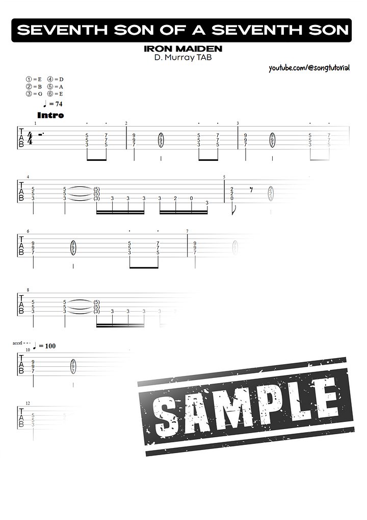 Seventh Son of a Seventh Son PDF TAB + Backing Track MP3 product image (2)