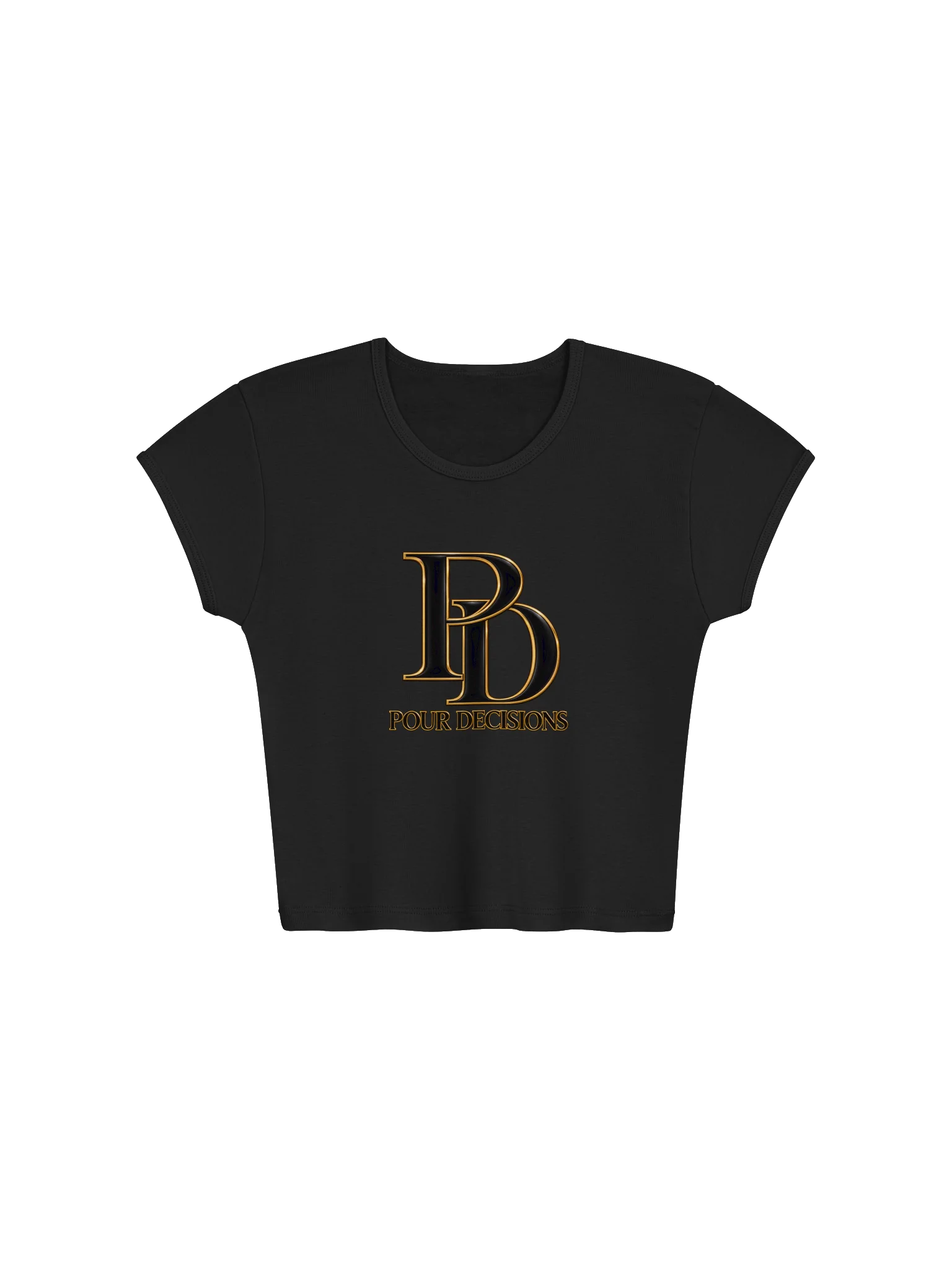 Pour Decisions Gold Logo Baby Tee product image (3)