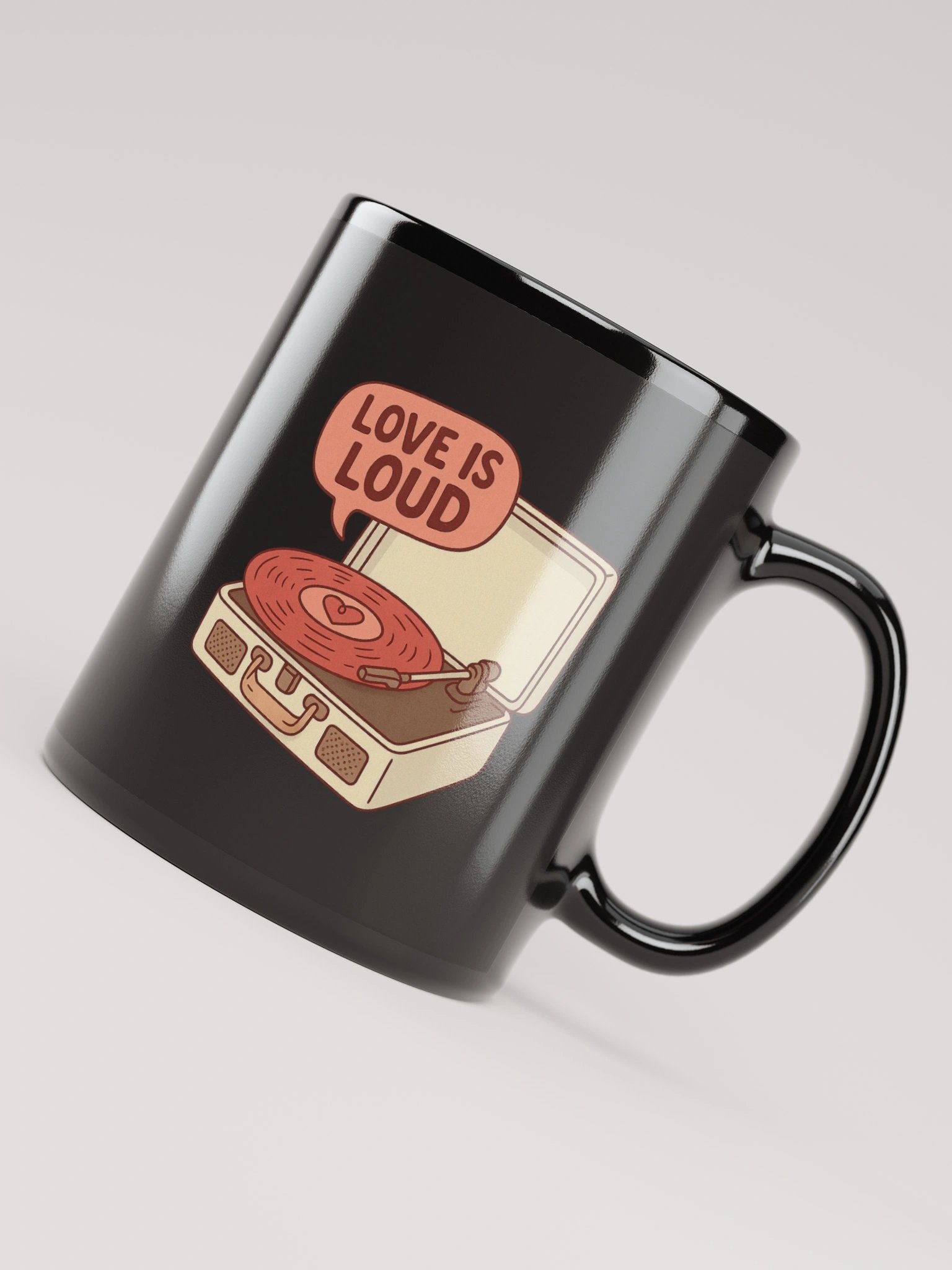 Love Is Loud Black Glossy Mug product image (7)