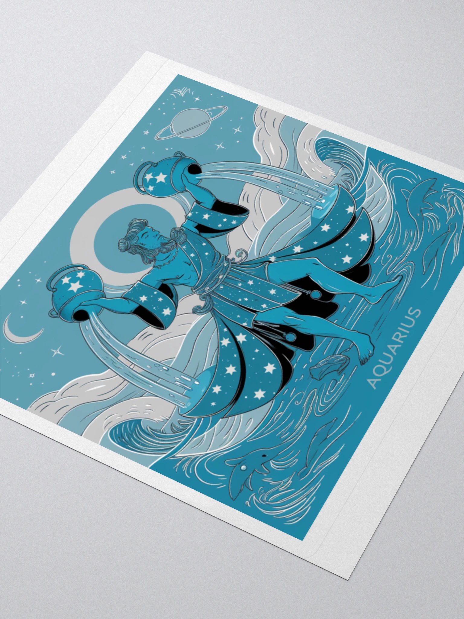 Exclusive Aquarius Celestial Water-Bearer Vinyl Sticker - Zodiac Art product image (7)