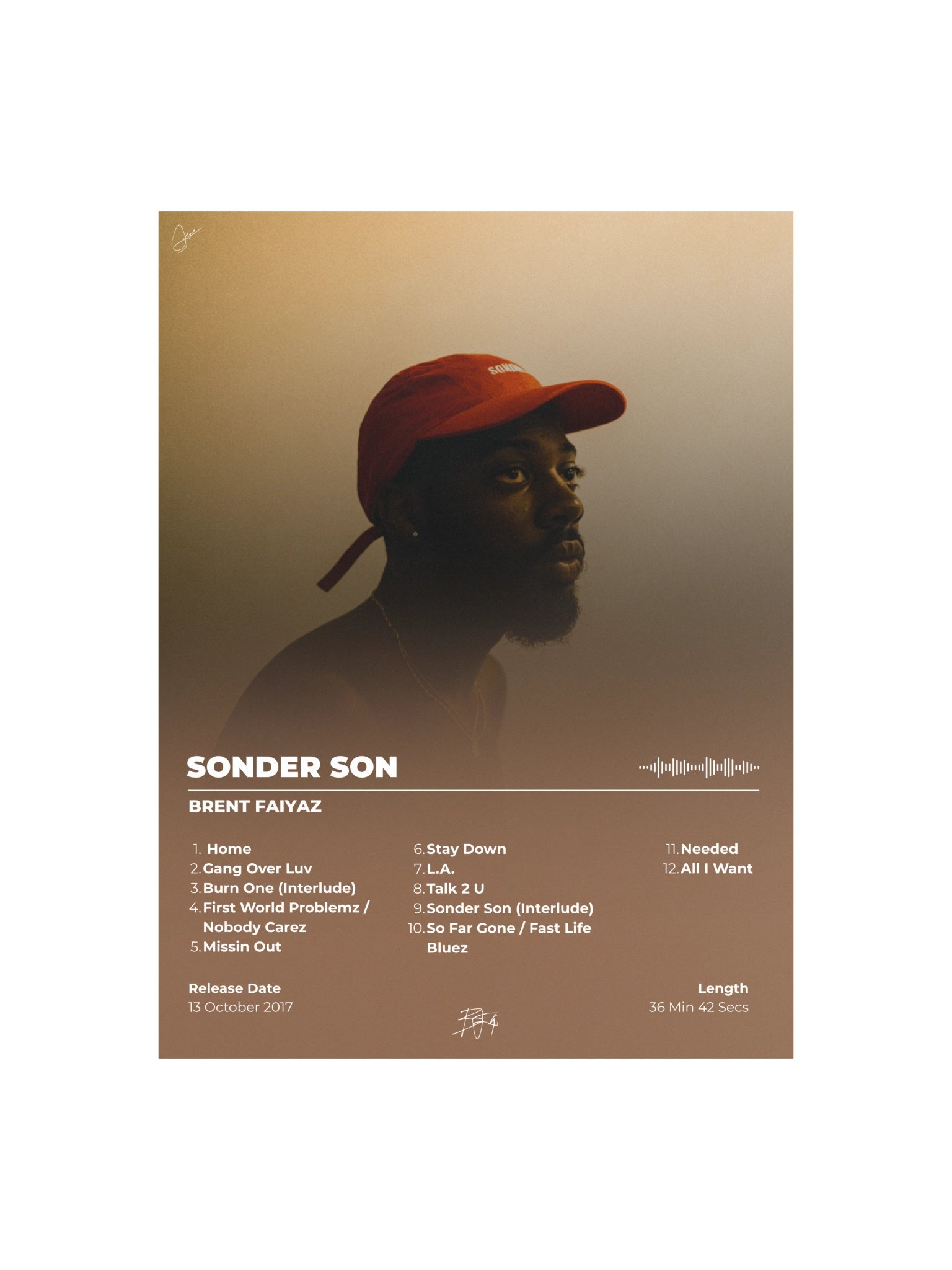 Brent Faiyaz Sonder Son Album Poster product image (1)