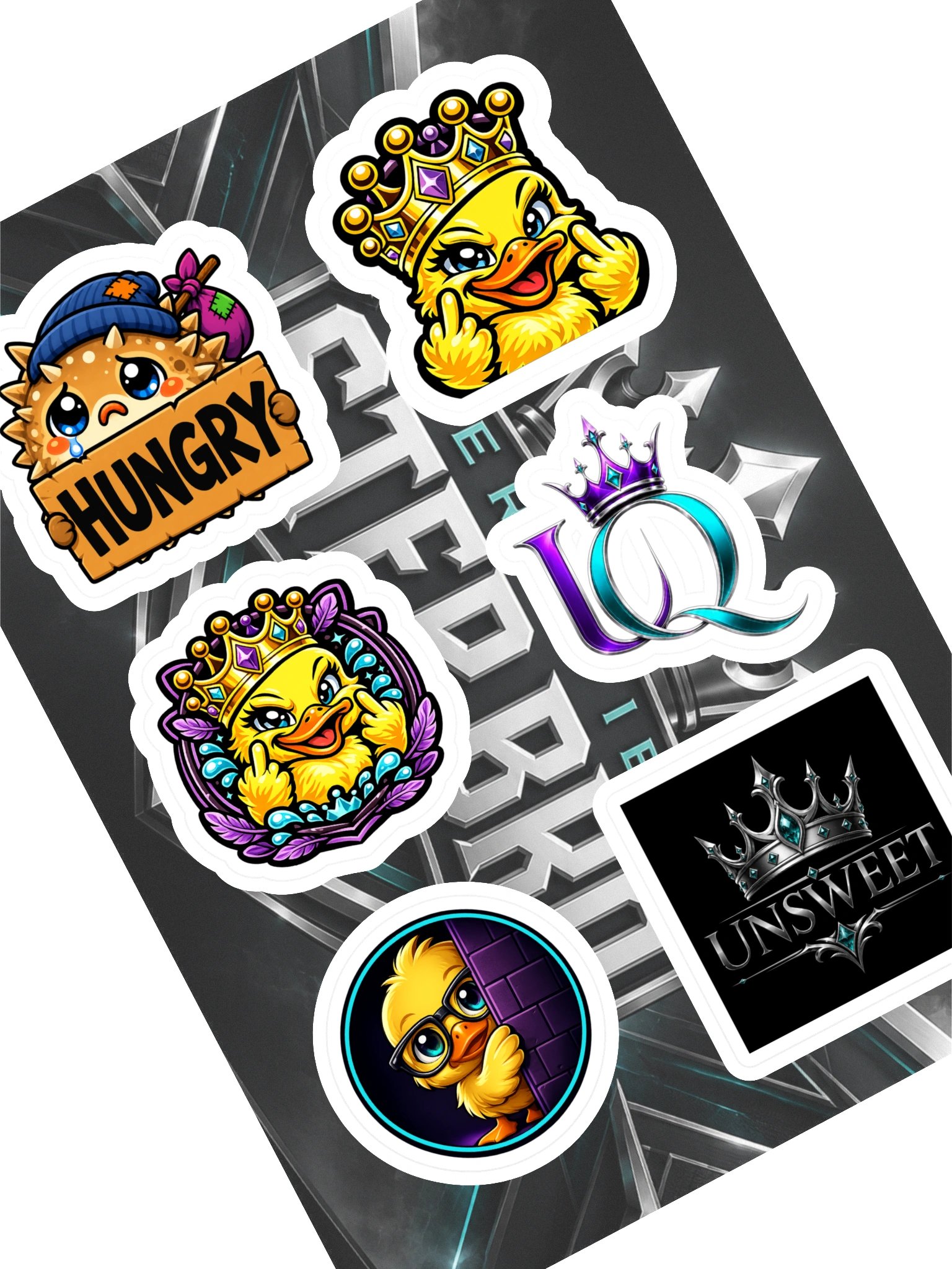 UnsweetQueen Crowned Duck Sticker Sheet product image (1)