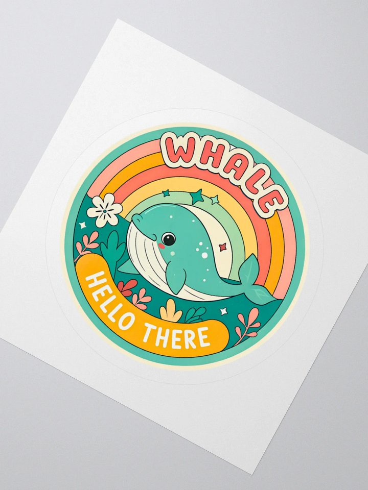 Whale Hello There Kiss Cut Sticker product image (4)