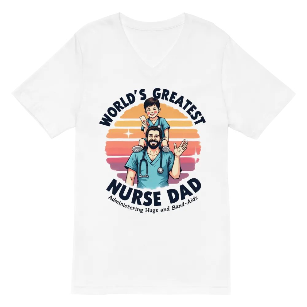 World's Greatest Nurse Dad V-Neck Tee product image (2)
