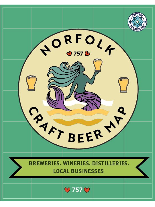 Norfolk 2025 Craft Brewery, Winery, Distillery Map - Instant Digital Download product image (1)