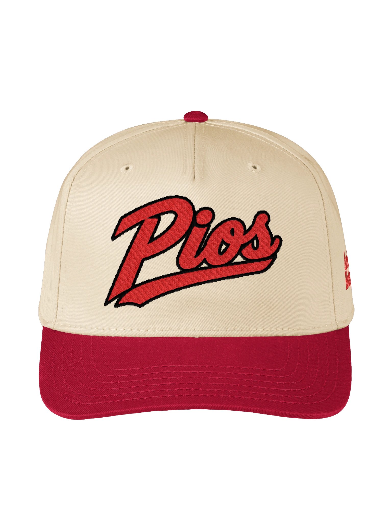 Pioneers Script Snapback — Red/Natural product image (1)