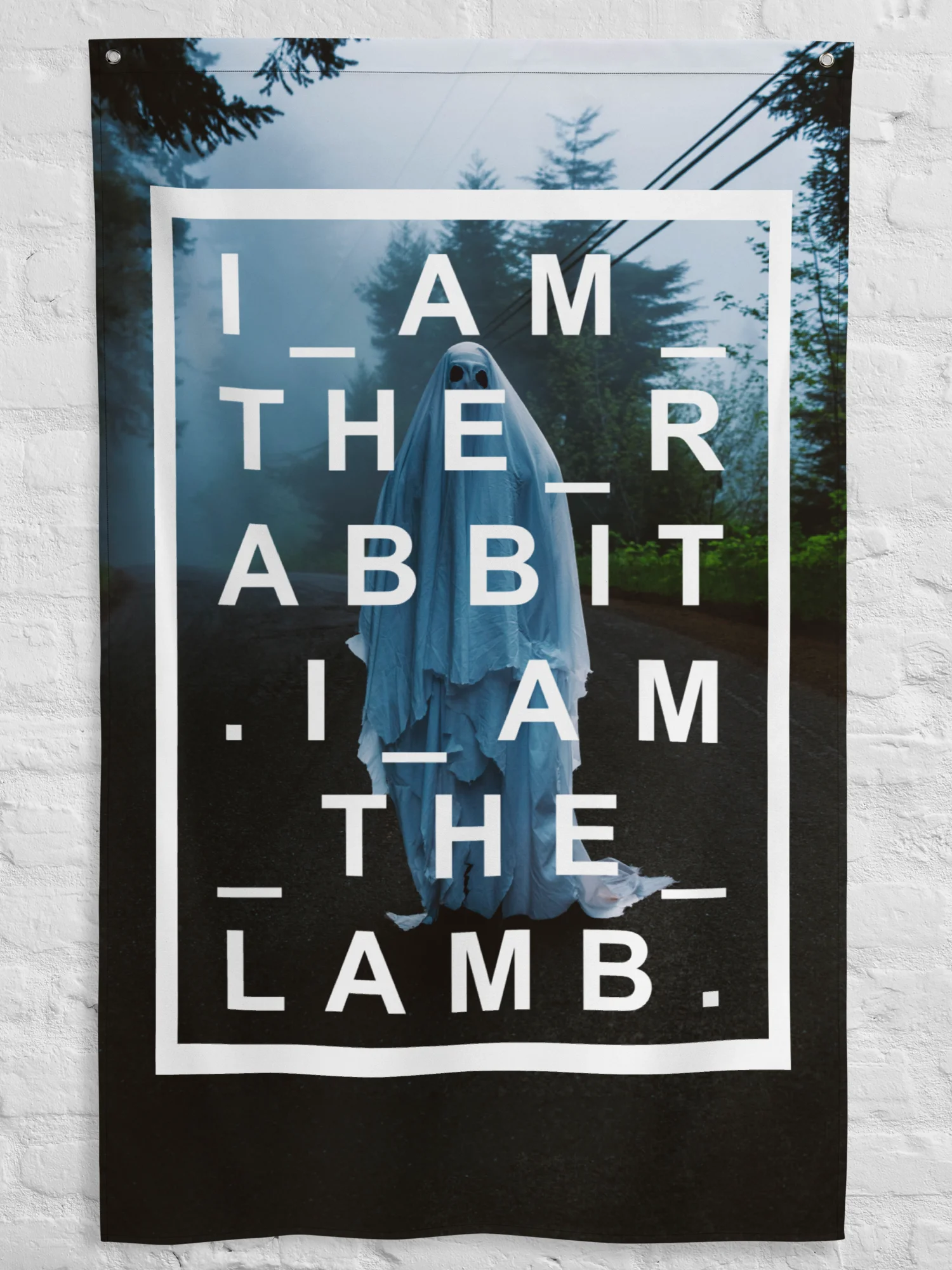 I Am The Rabbit. I Am The Lamb. - "Ghost" Wall Flag product image (2)