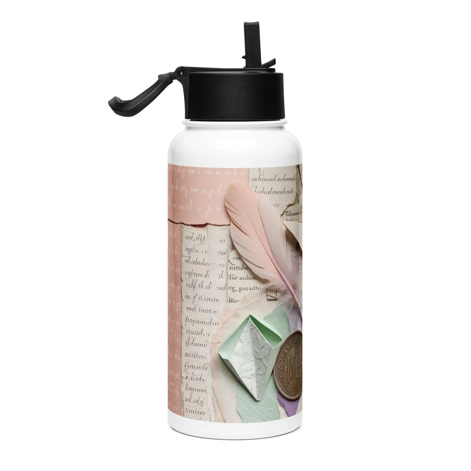 Dreams Folded in Paper Water Bottle #1 – For the Wanderers with Well-Worn Edges product image (4)
