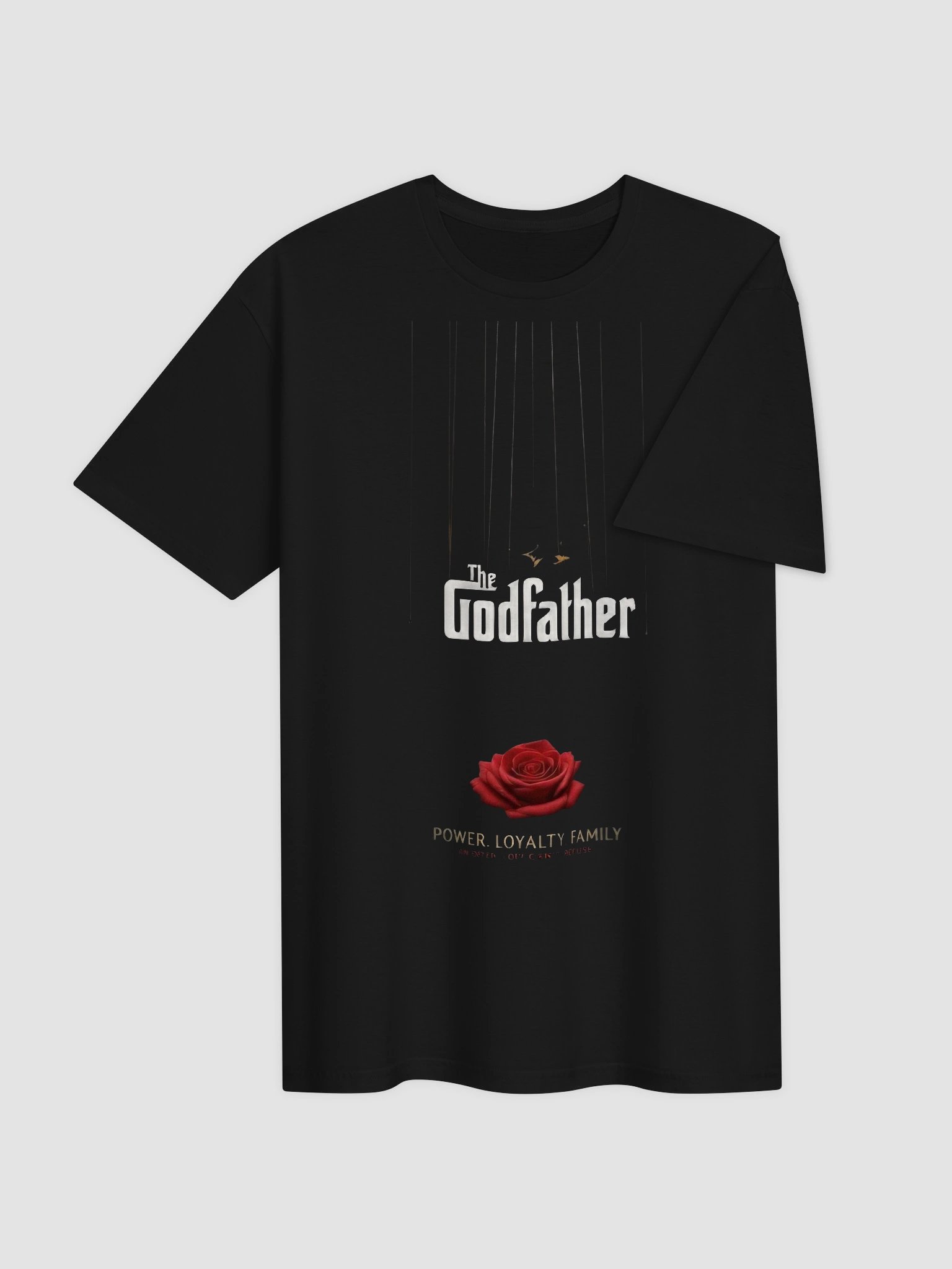 The Godfather Logo T-Shirt | Puppet Strings & Rose Design | Mafia Power Loyalty Family Graphic Tee product image (4)