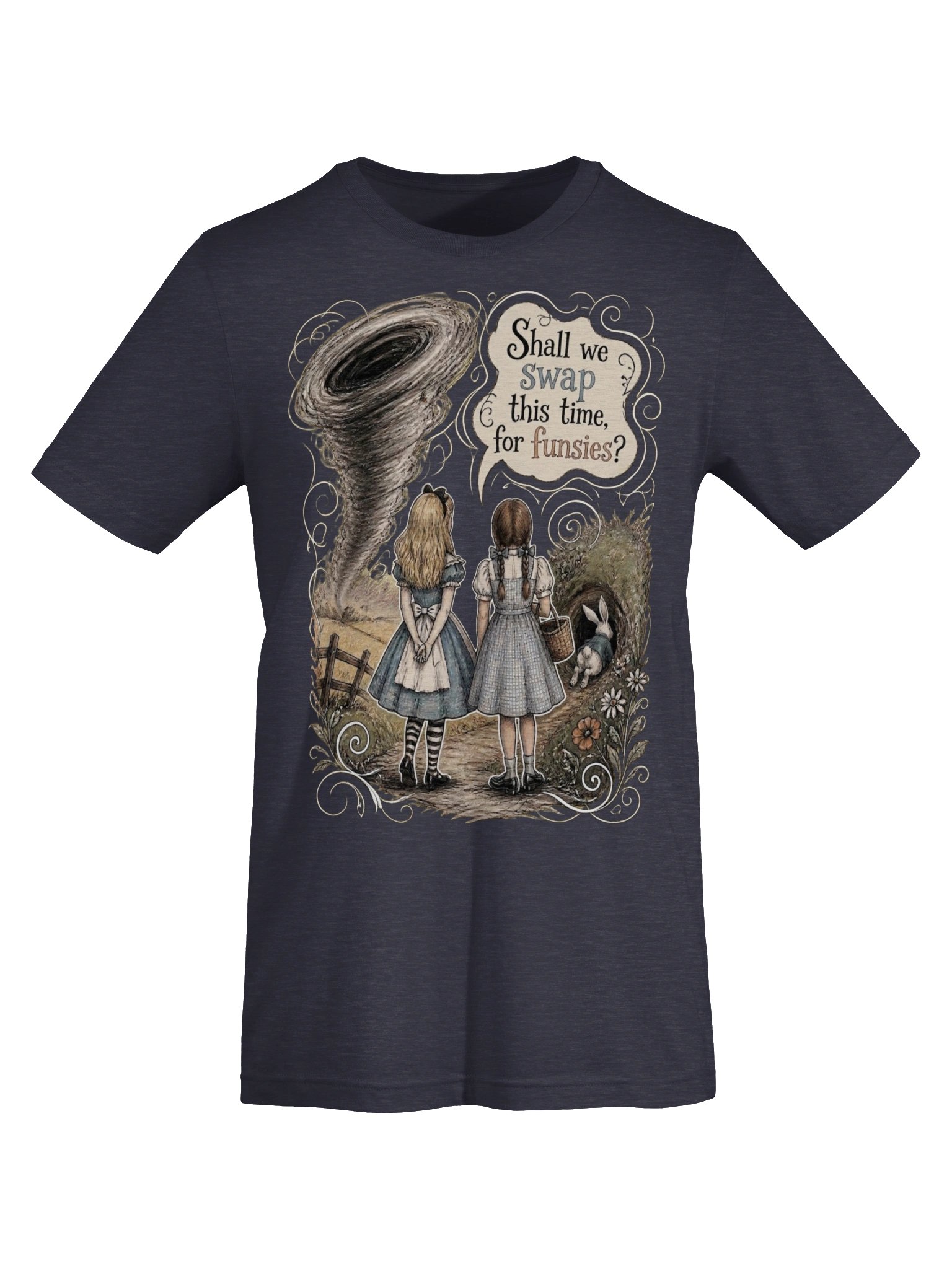 Alice and Dorothy Shirt, Wonderland Meets Oz Funny Tee product image (6)