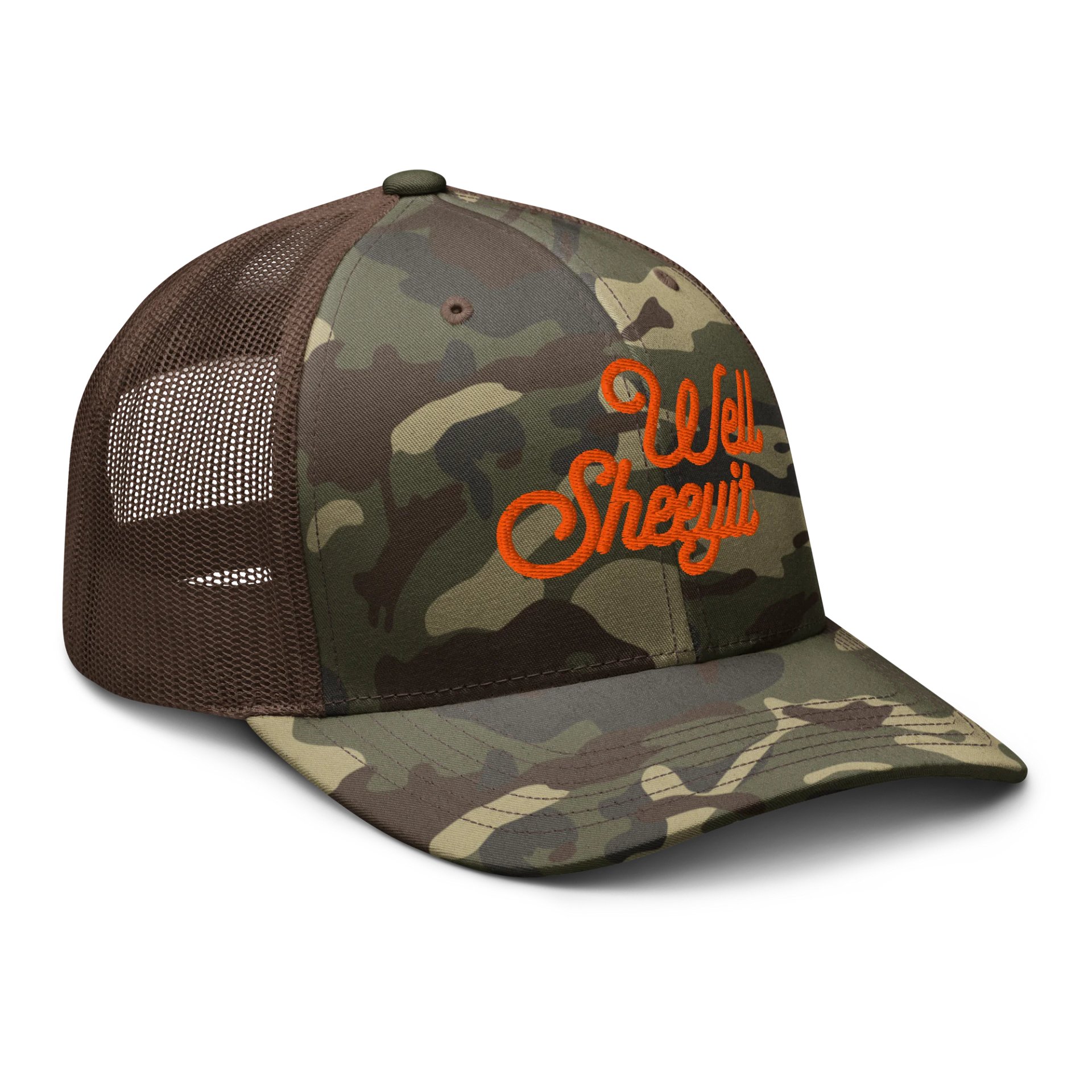 WELL SHEEYIT Camo Trucker Hat product image (6)