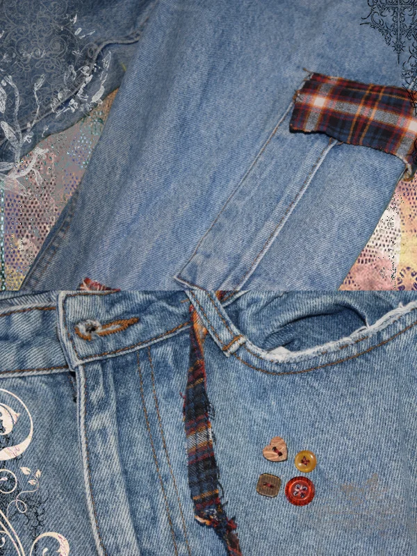 Plaid Patchwork Jeans product image (4)