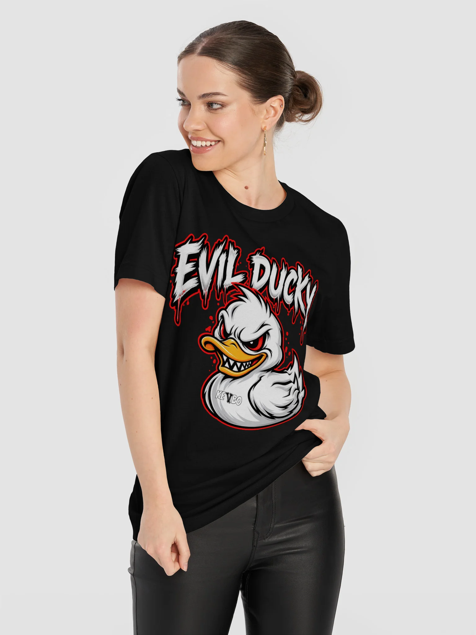 KEVBO "EVIL DUCKY" Adult Black T-Shirt product image (11)