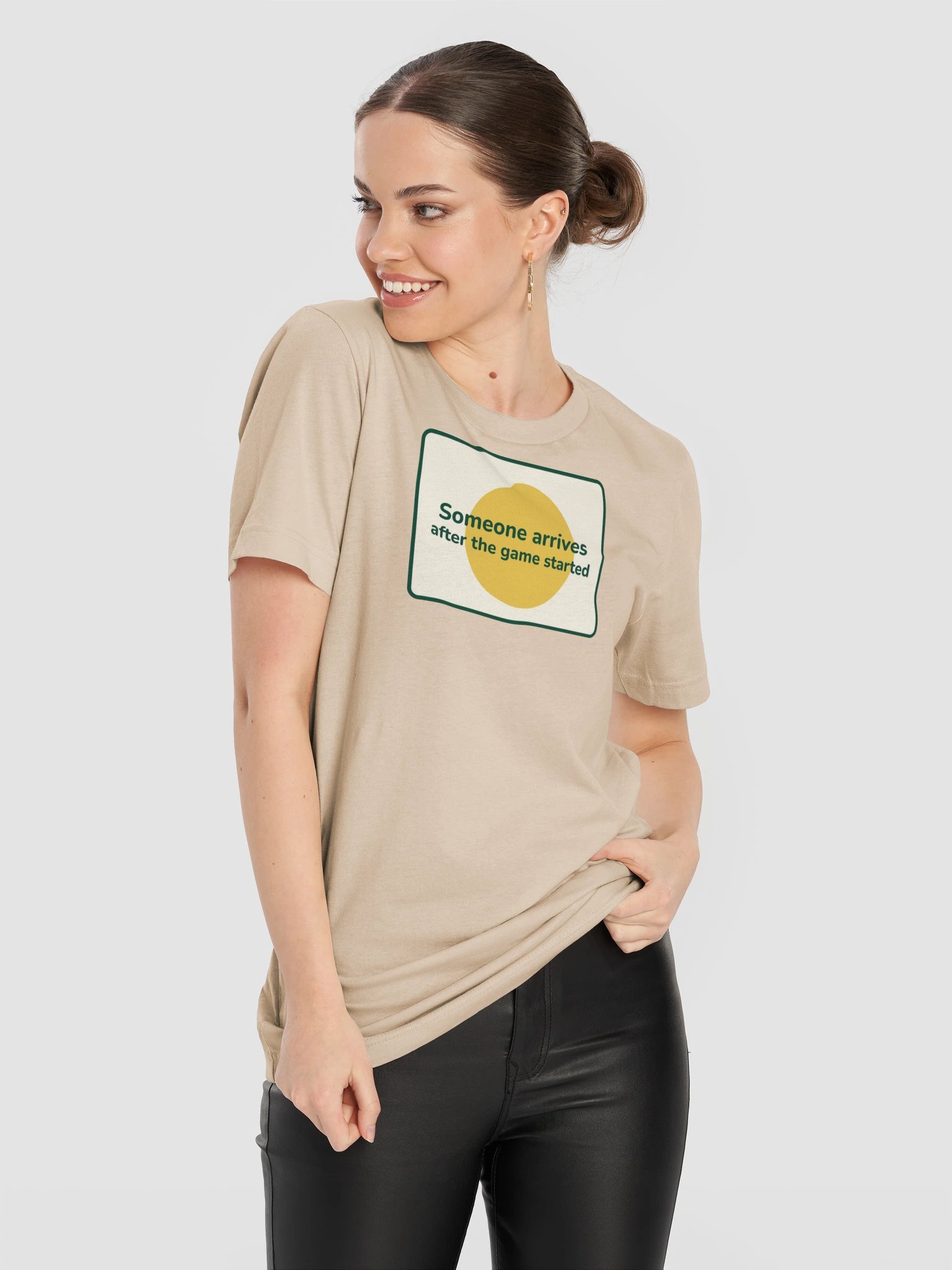 Someone arrives after the game started T-shirt (sand) product image (11)
