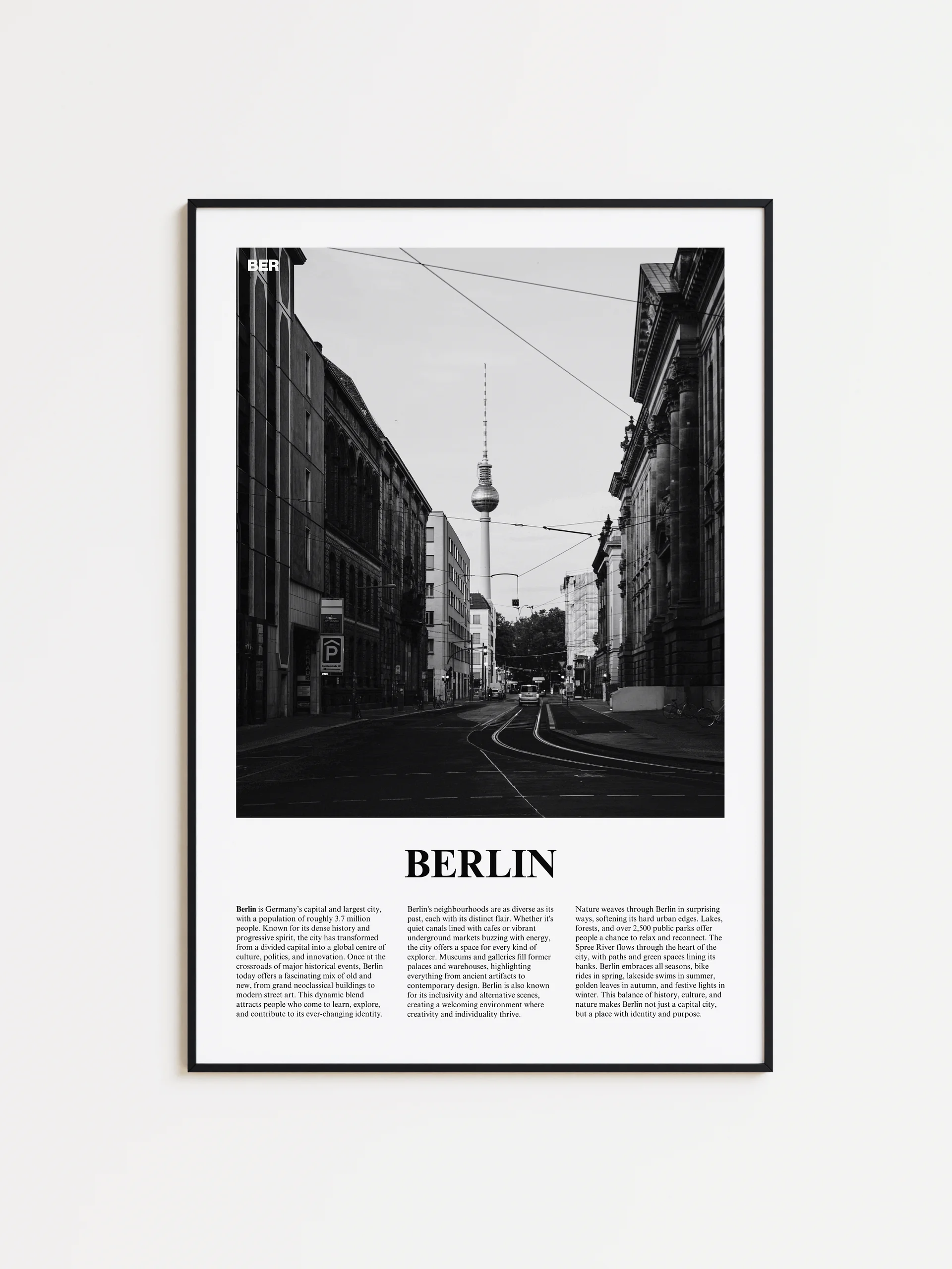 Berlin 02 Newspaper Poster | Framed product image (1)