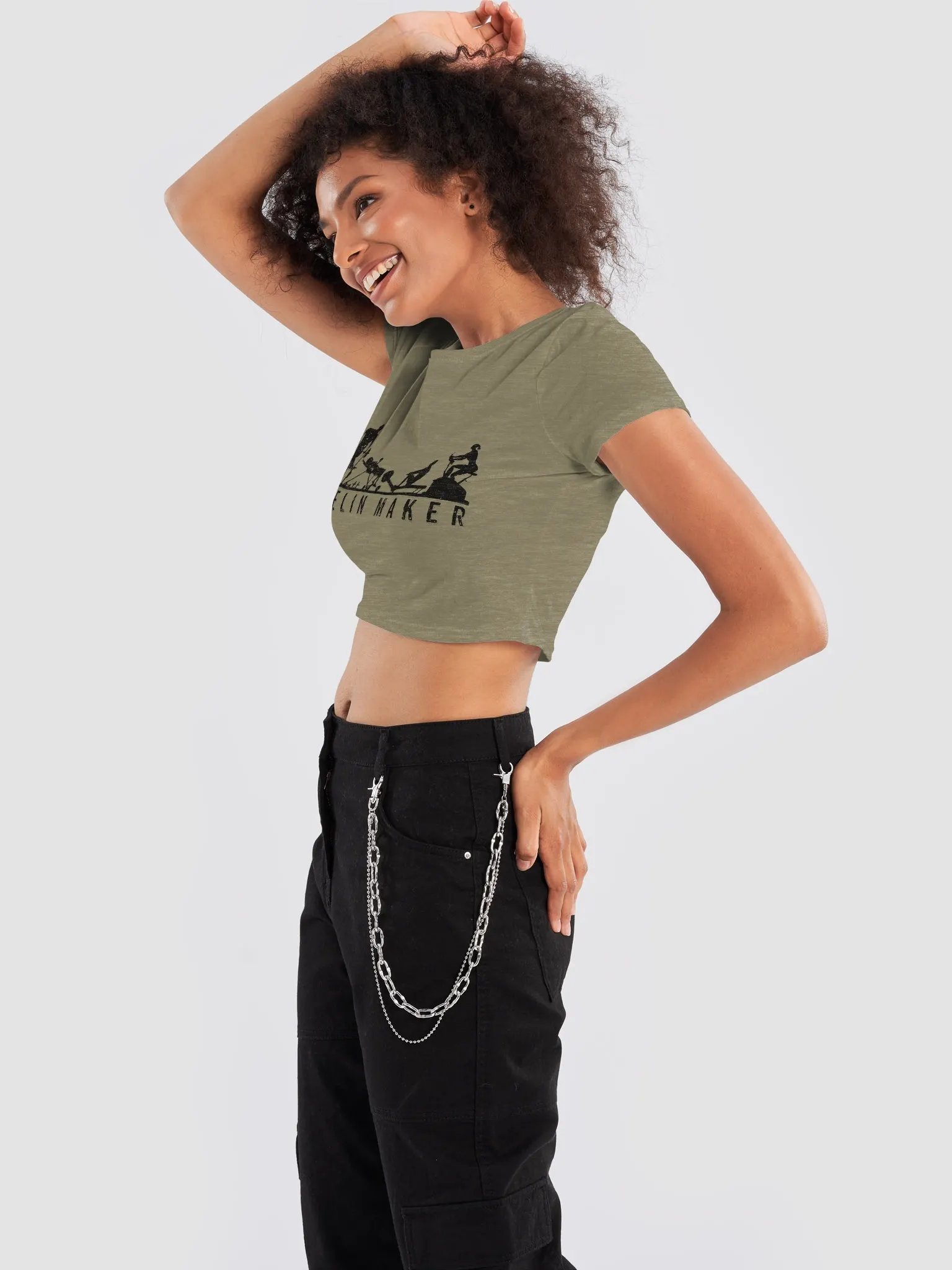 Women's Crop Tee (Black Text) product image (20)