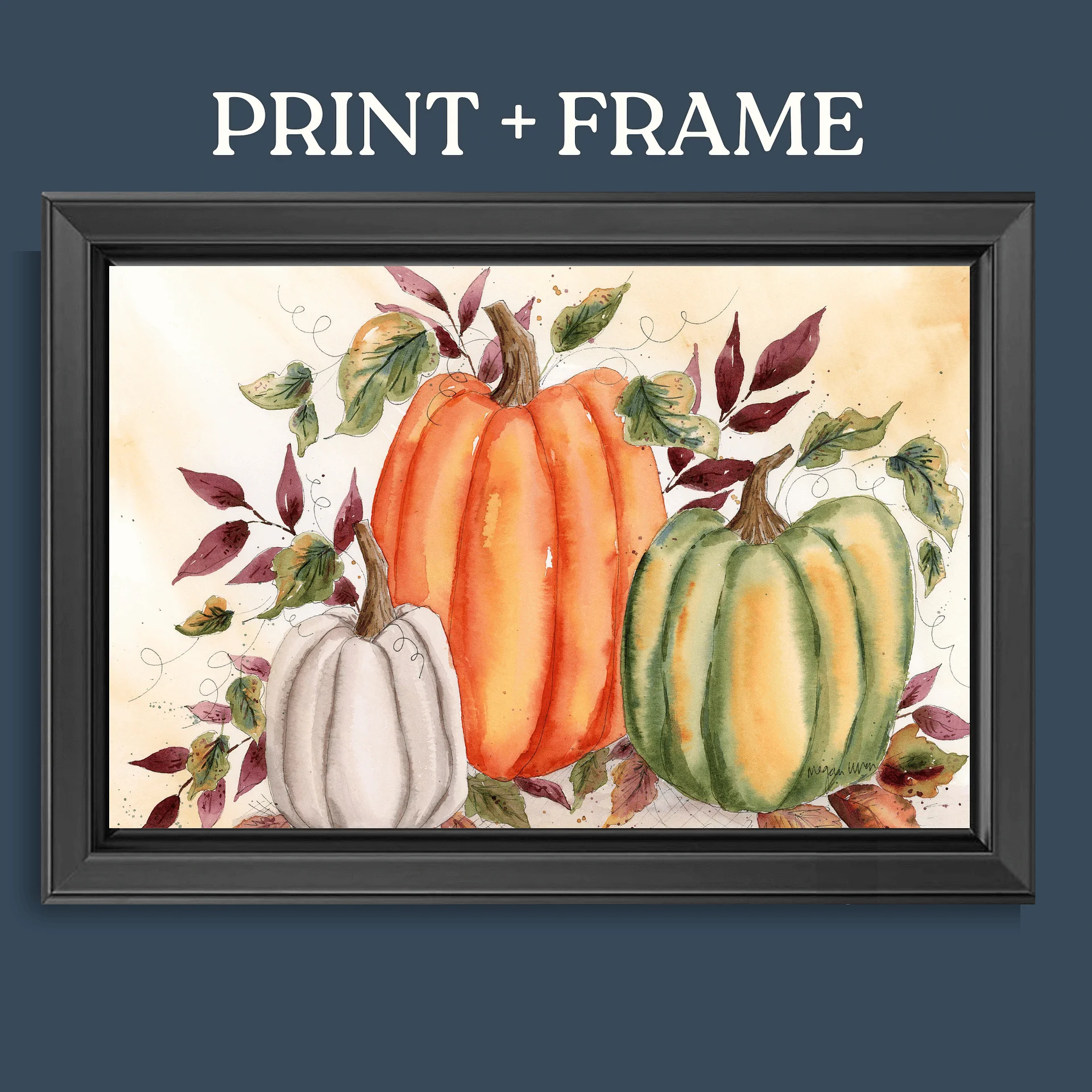 Fall Pumpkin Watercolor Print - Autumn Gathering product image (11)