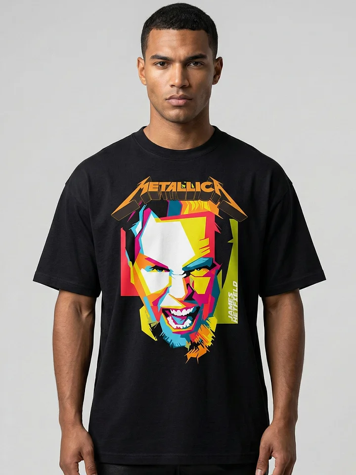 Metallica T-Shirt James Hetfield WPAP Pop Art Portrait | Colorful Heavy Metal Graphic Tee | Thrash Metal Streetwear Collector Shirt product image (1)