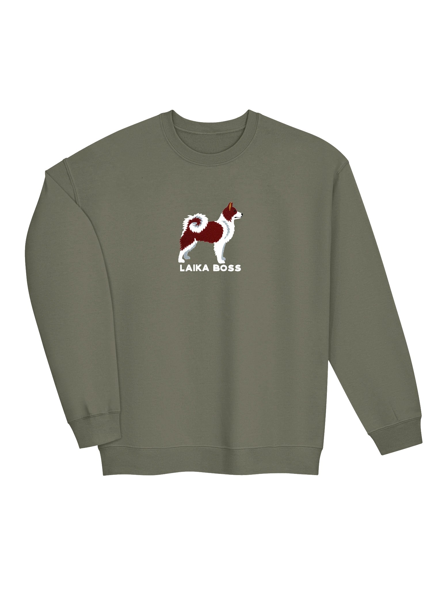 Laika Boss Sweatshirt (Embroidered) of a Yakutian Laika(Red & White) product image (6)