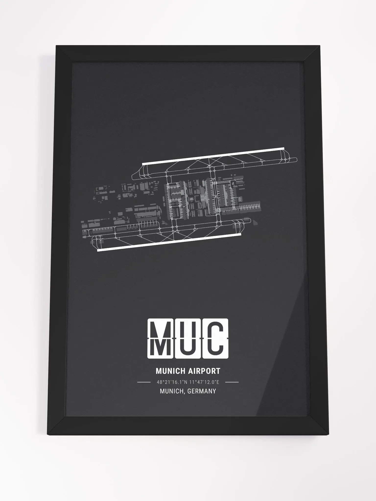Framed Airport MUC Premium Map On Matt Paper product image (4)